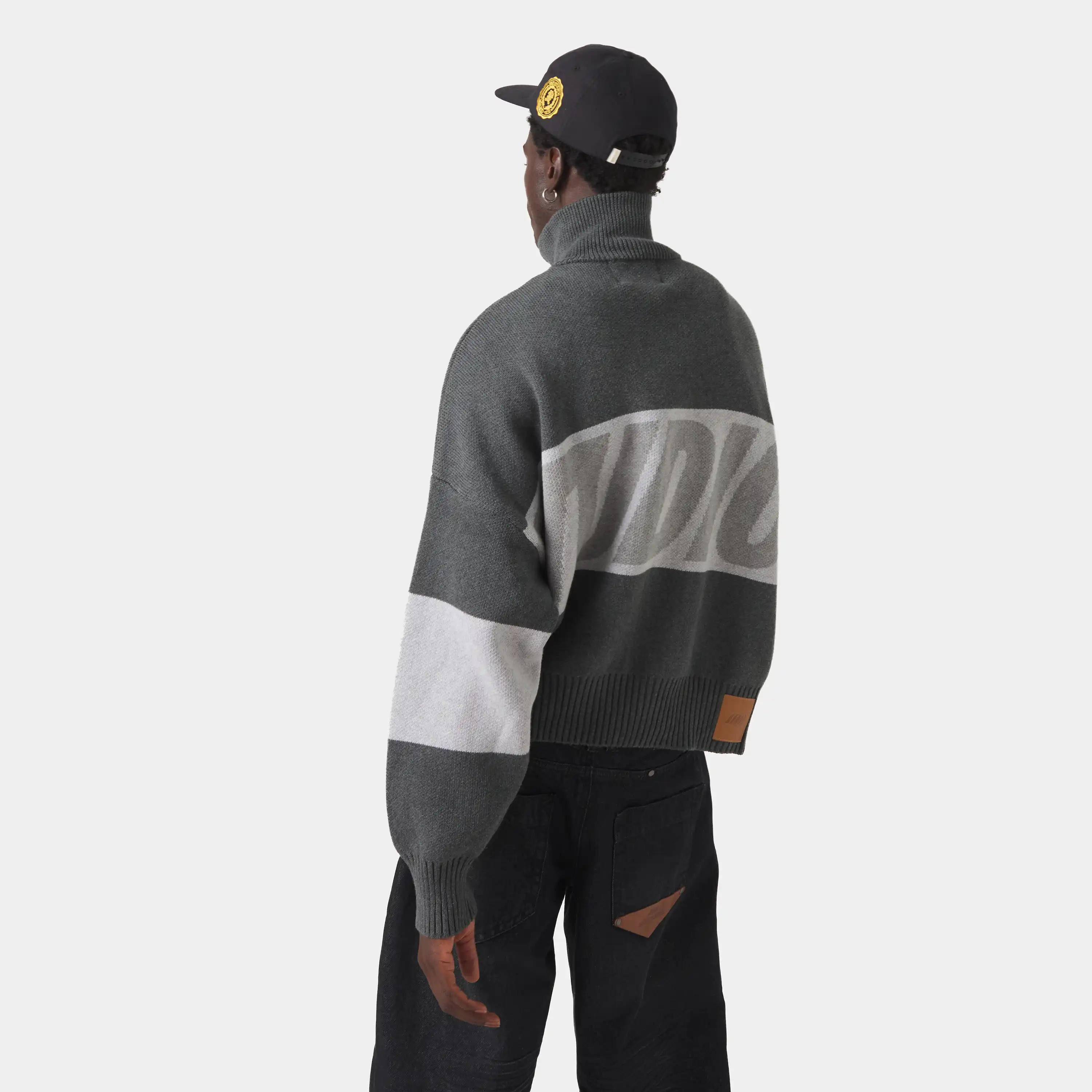 Thrill Grandpa Grey Zipper Knit