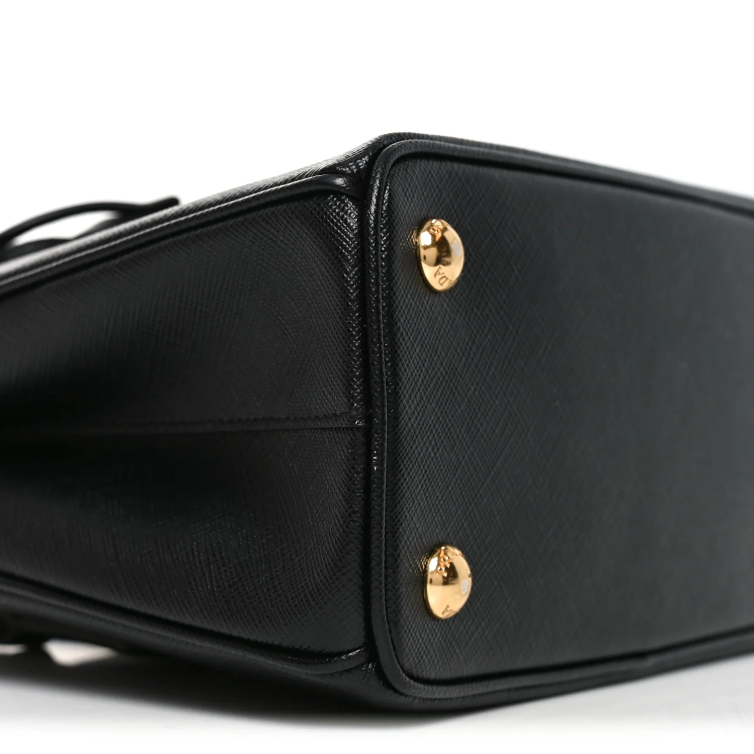 Saffiano Lux Micro Galleria Shoulder Bag Black