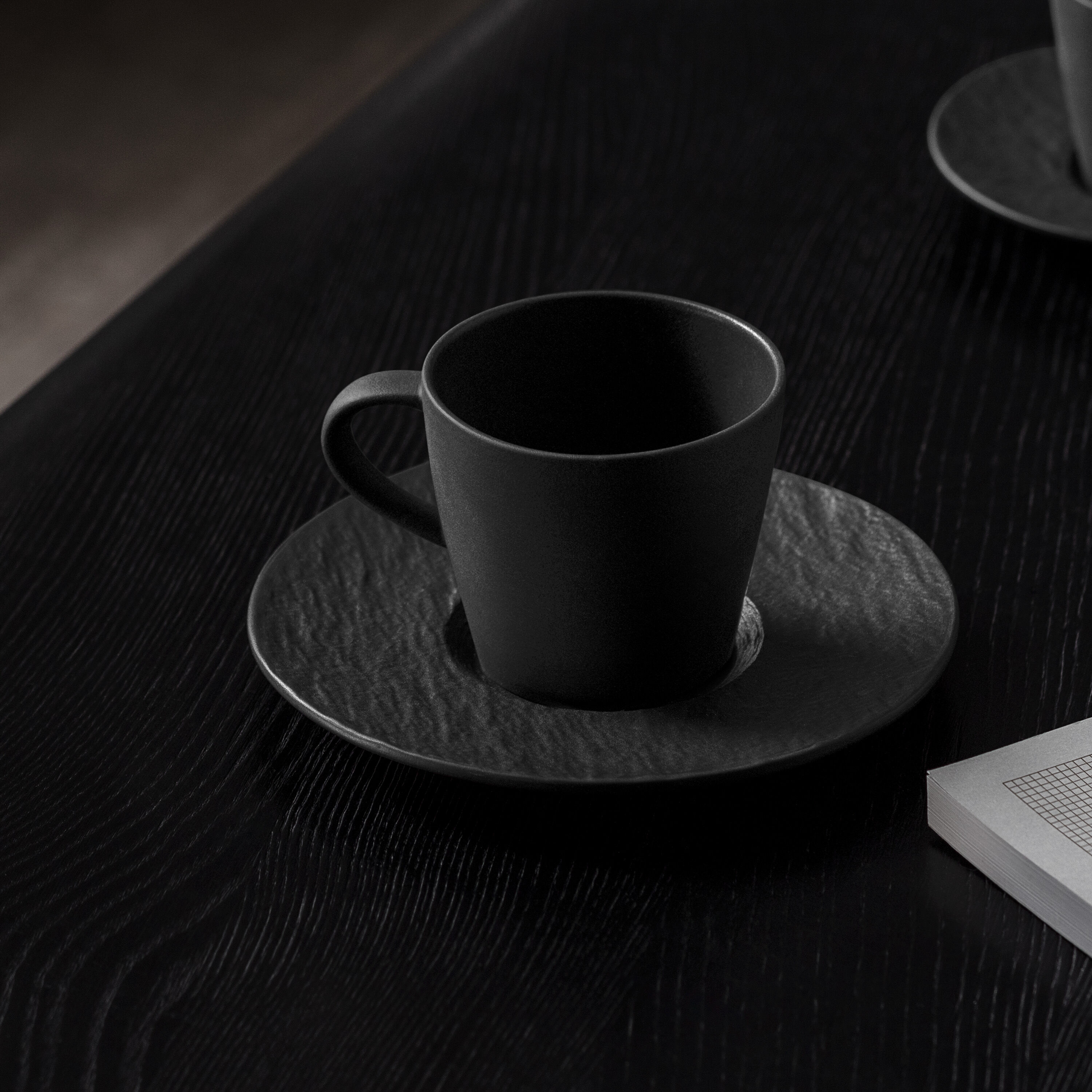 Manufacture Coffee cup - Black, 5.5 oz, Premium Porcelain