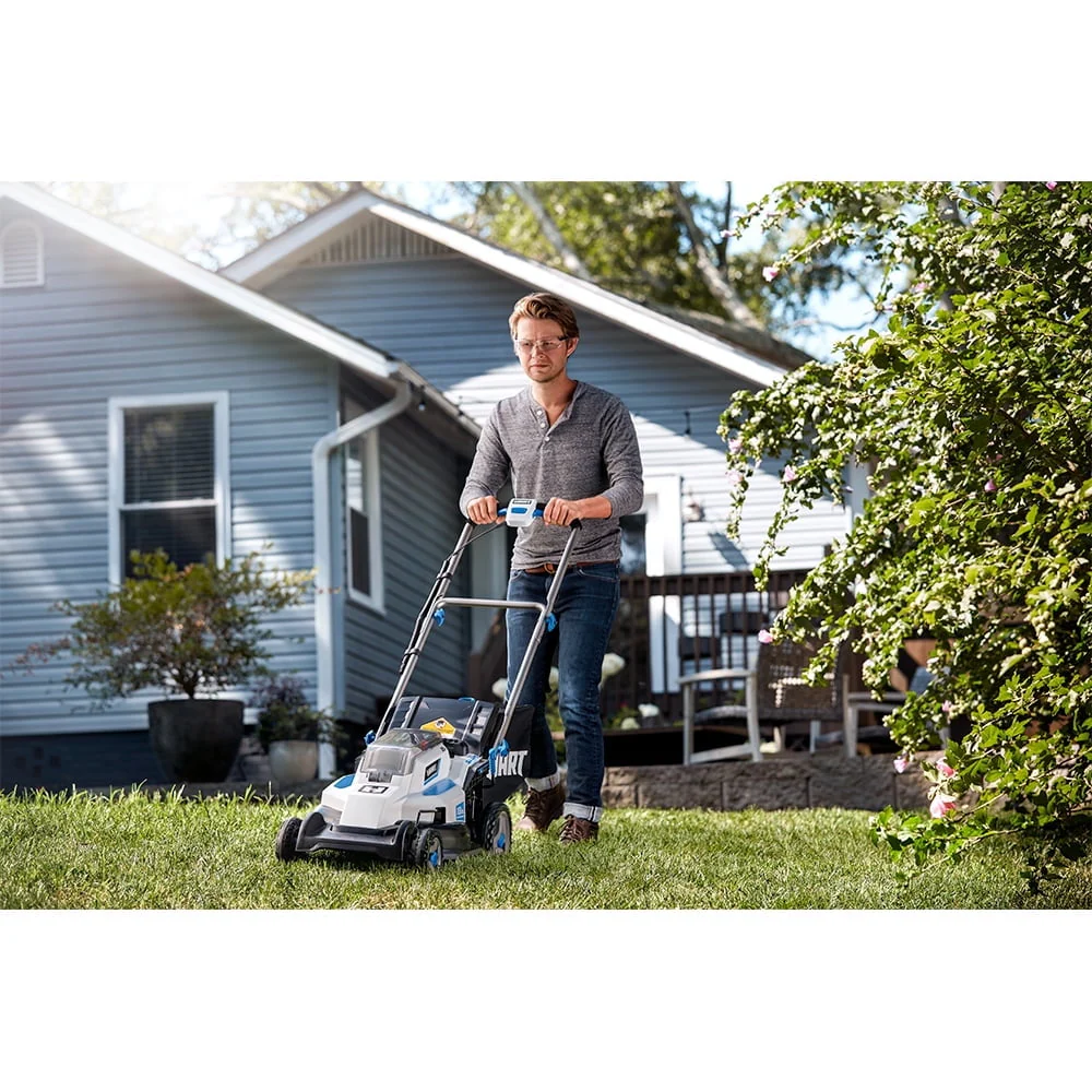Restored 20-Volt 16-Inch Push Lawn Mower Kit, (2) 20-Volt 4.0Ah Lithium-Ion Batteries, (1) Battery Charger (Refurbished) - Image 4