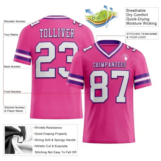 Custom Pink White-Purple Mesh Jersey