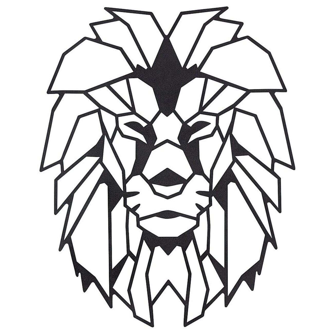 Décoration murale forme tête d'animal métal noir