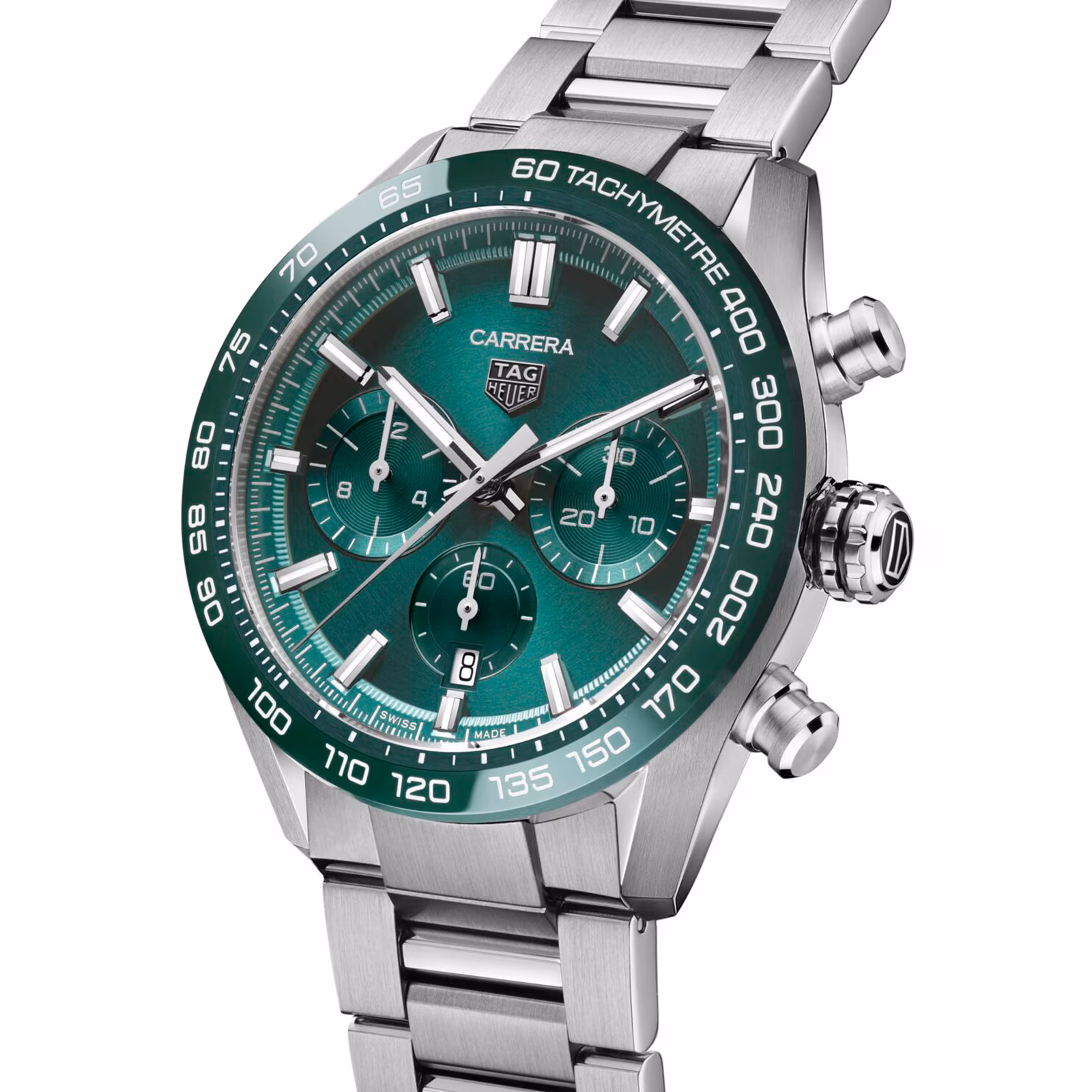 【Super Clone】TAG Heuer Carrera Chronograph 44mm Mens Watch Green Stainless Steel CBN2A1N.BA0643
