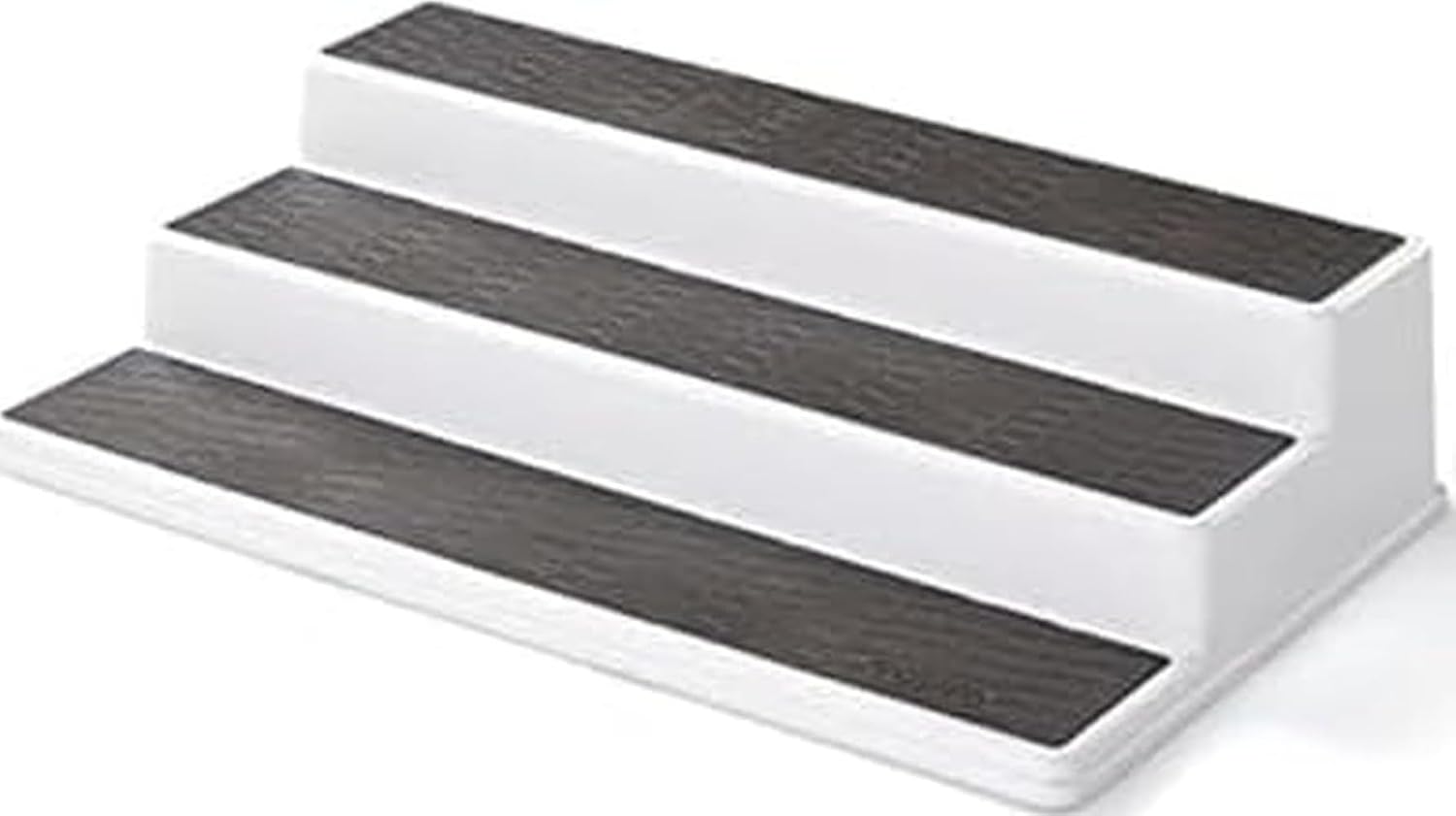 Copco 3-Tier Spice Rack Organizer for Cabinet - 15 Inch Non-Skid Pantry Organizer and Storage Shelf for Spices, Canned Goods, Seasonings - White and Gray Kitchen Cabinet Organizer