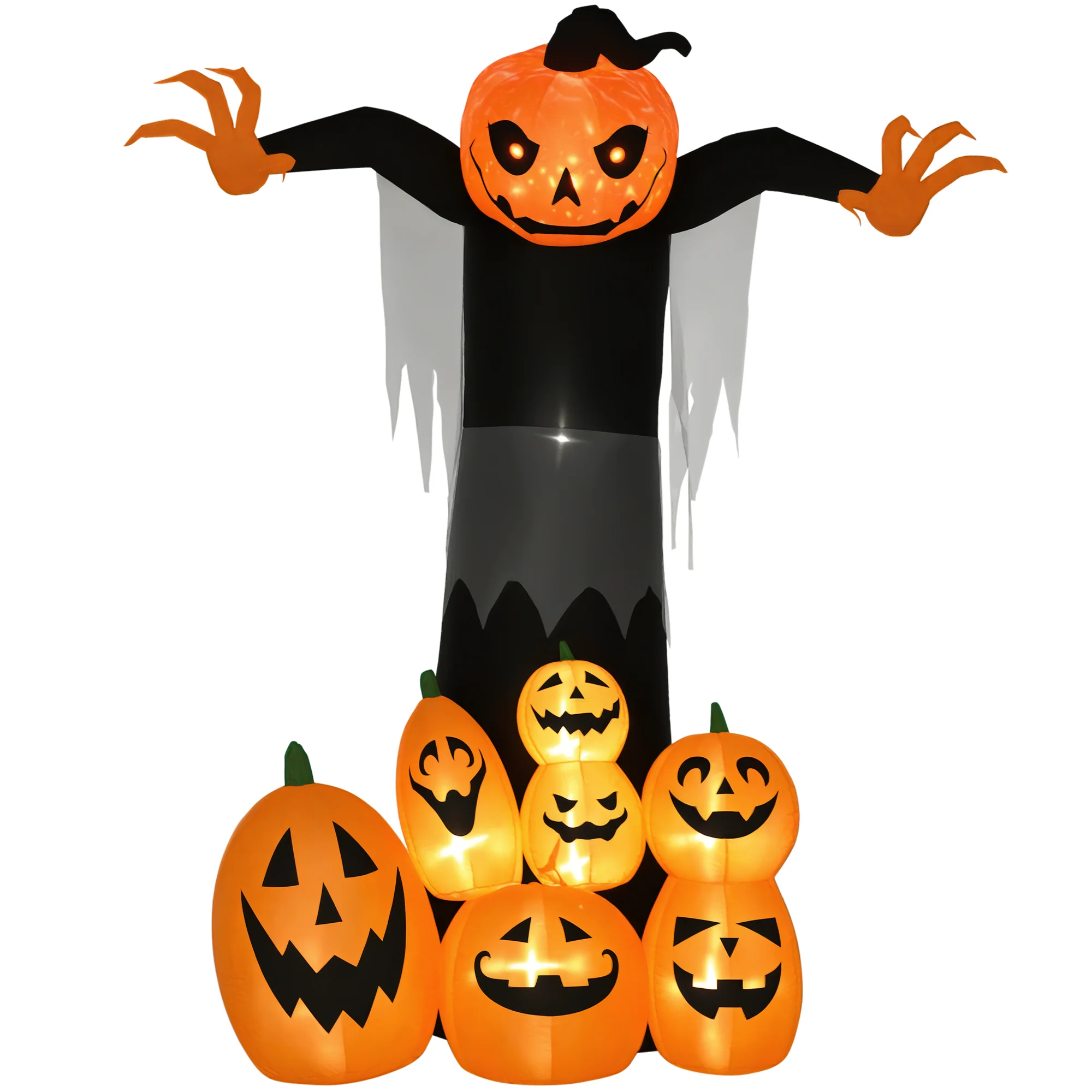AECOJOY Halloween Inflatables Outdoor Decorations, Pumpkin Ghost Outdoor Giant Blow Up