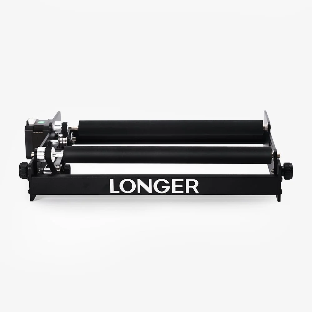 Rouleau rotatif pour graveur laser LONGER, axe Y à rotation de 360° pour la gravure laser d'objets cylindriques (gobelets, canettes, tasses, bouteilles), diamètres réglables de 6 à 200 mm