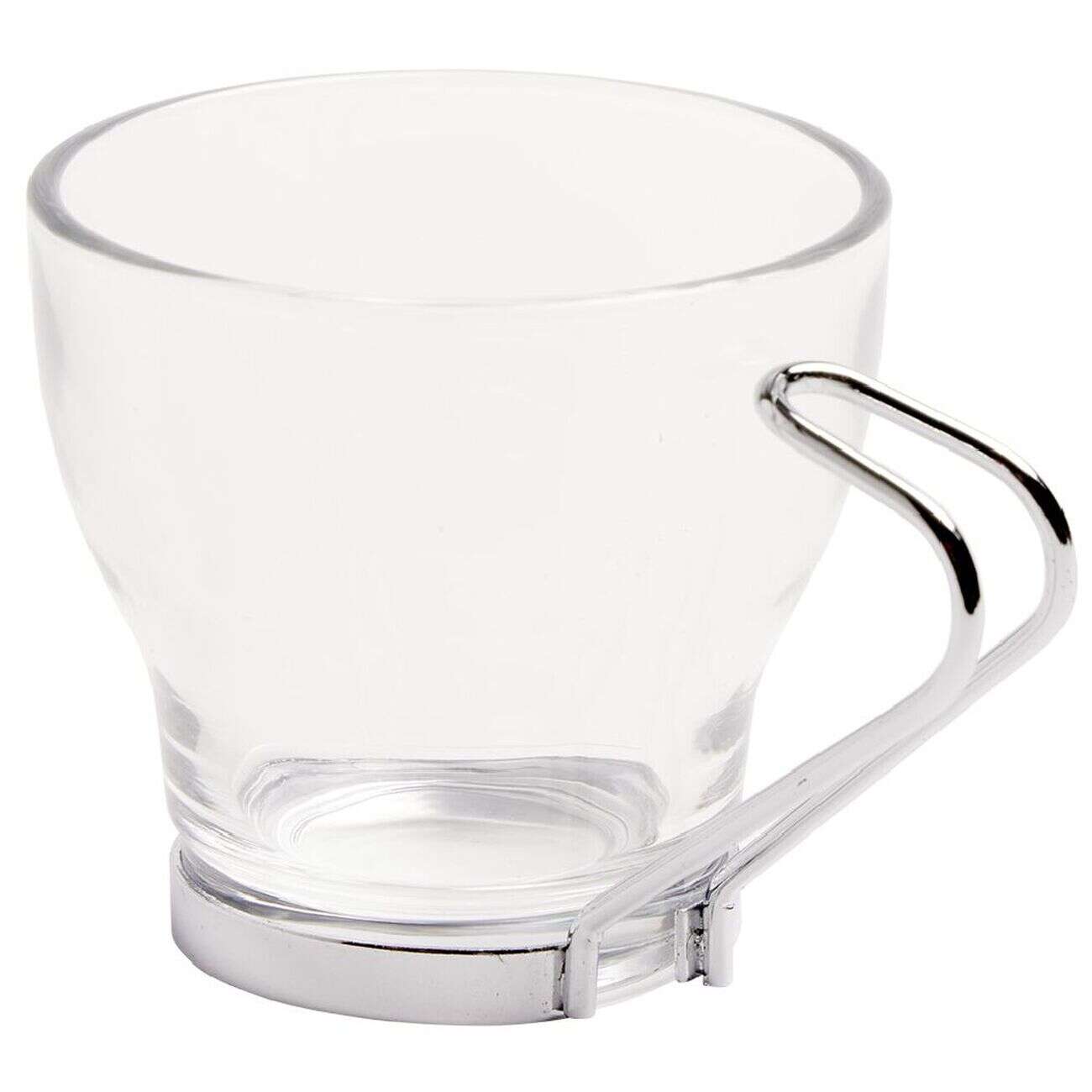 Tasse à café en verre anse métal x6