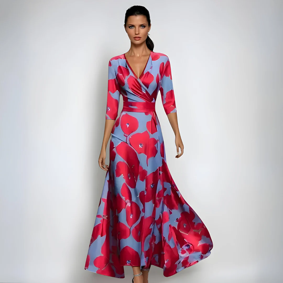 Émilie | Robe Longue Fleurie Élégante