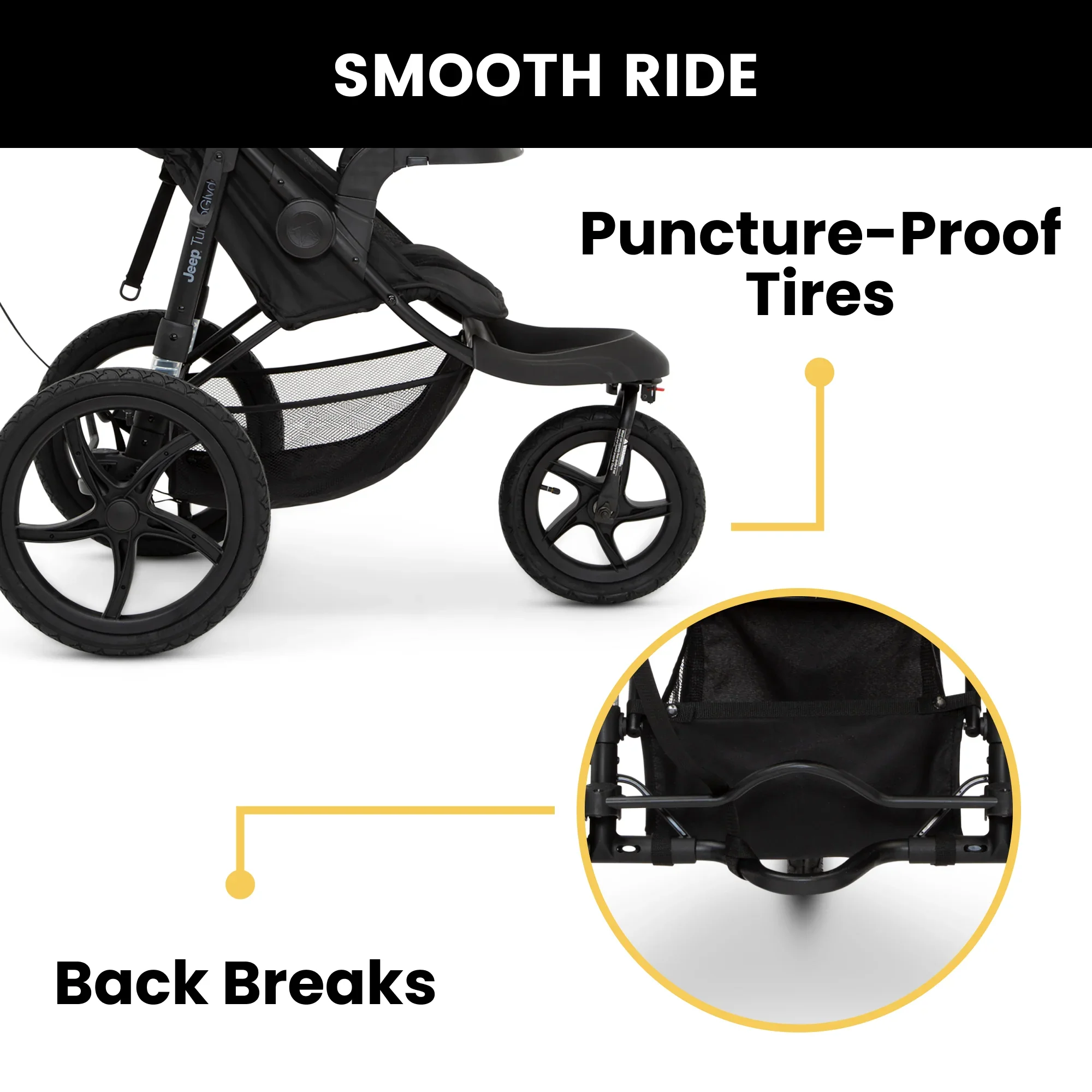Jeep TurboGlyde Jogging Stroller by Delta Children, Black