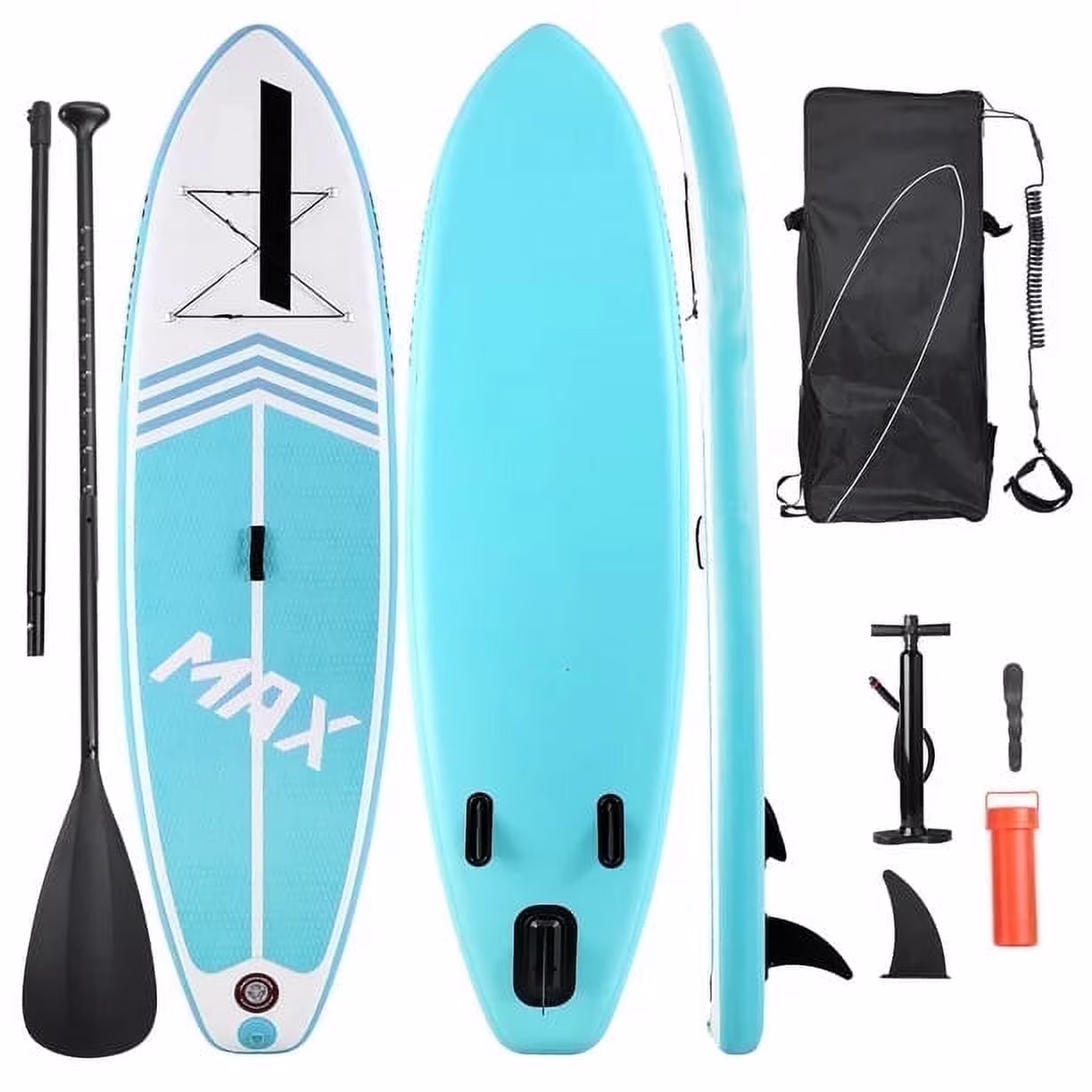 10 in Inflatable Stand up Paddle Board 6 in Thick SUP Paddle Board with Paddleboard Accessories Triple Action Pump Fishing Green(Green)