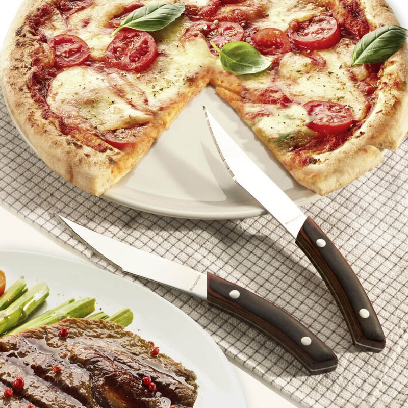 Napoli pizza-/grillkniv 4 stk stål med mørkt håndtak