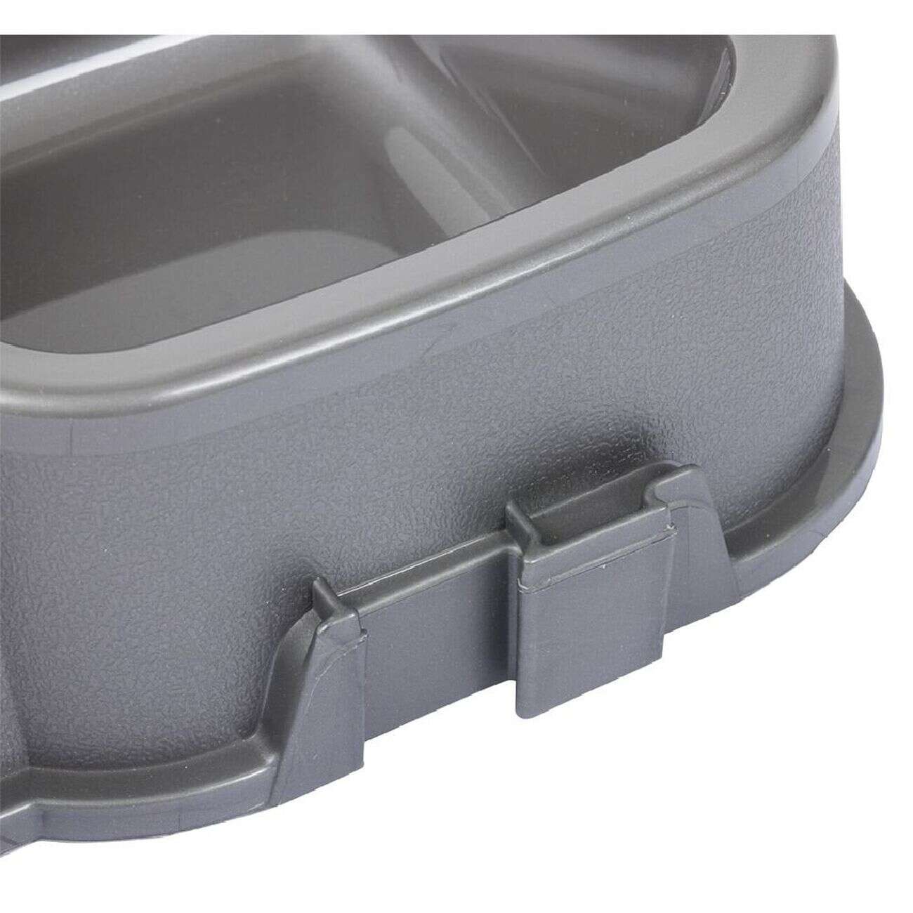 Gamelle double grise 2x500ml - plastique 31,8x16,6xH6,5cm