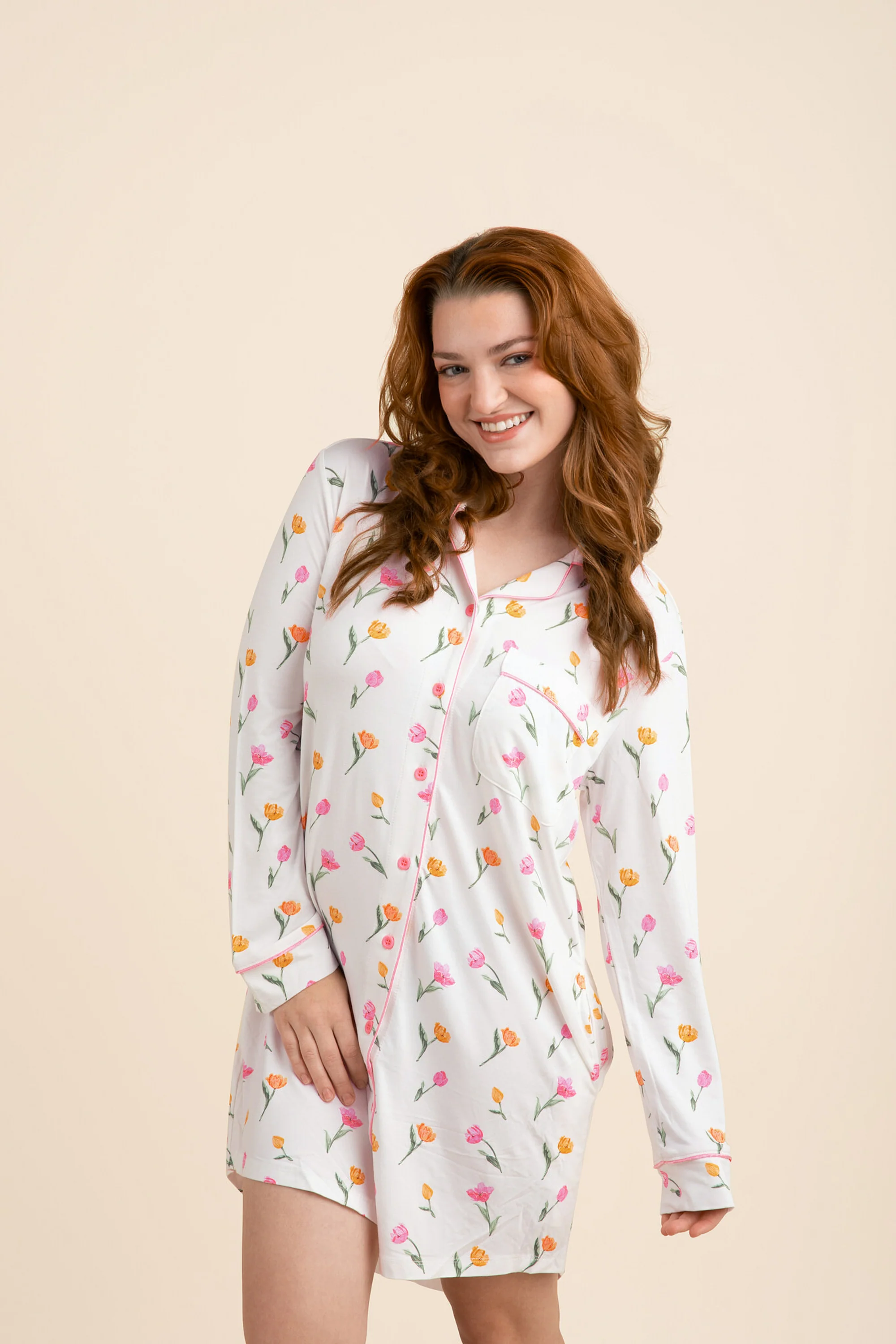 Long Sleeve Women’s Nightshirt in Tulip