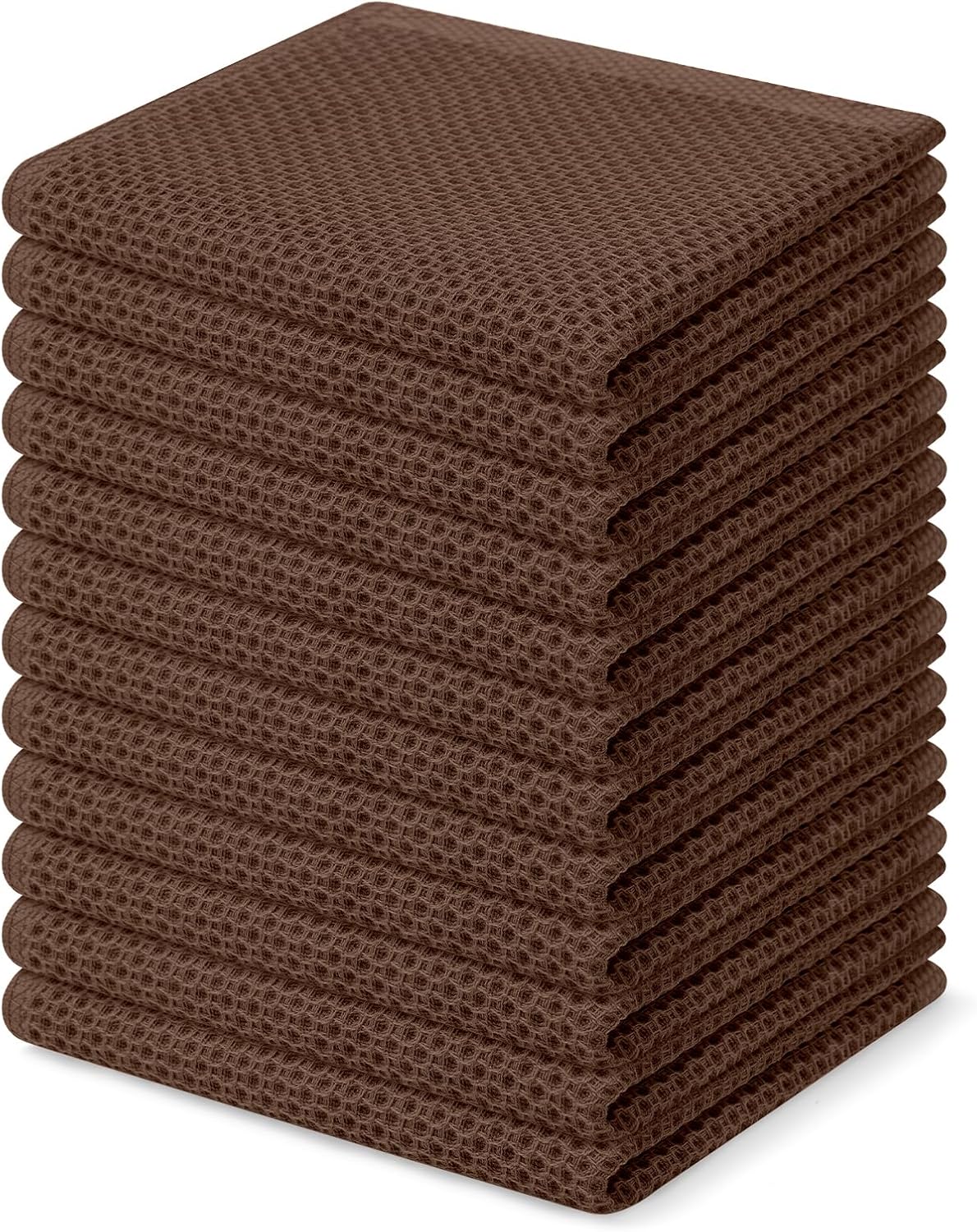 Homaxy 100% Cotton Waffle Weave Kitchen Dish Cloths 6-Pack, Dark Grey