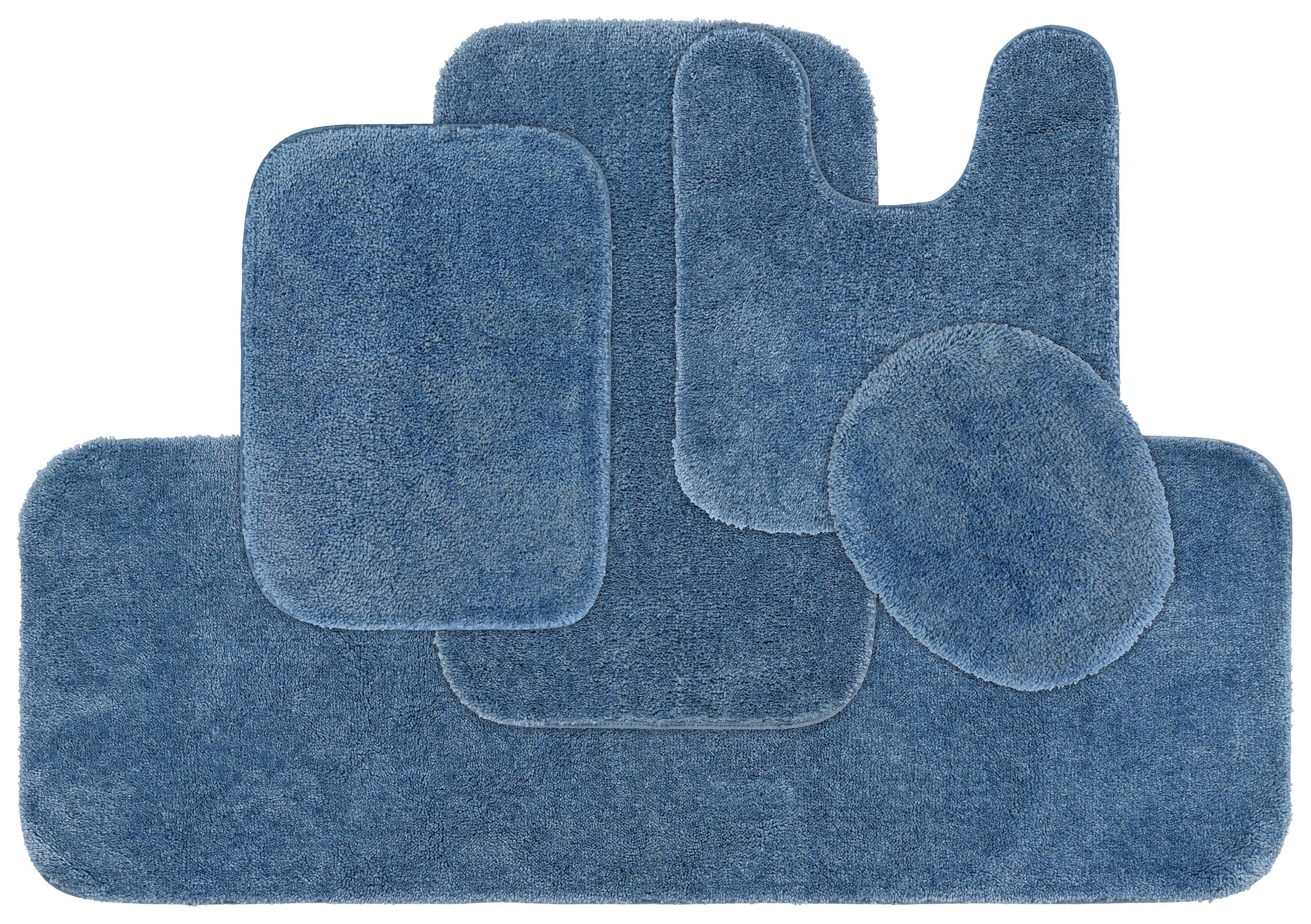 Garland Rug Basin Blue Traditional Plush Nylon 5-Piece Bath Rug Set