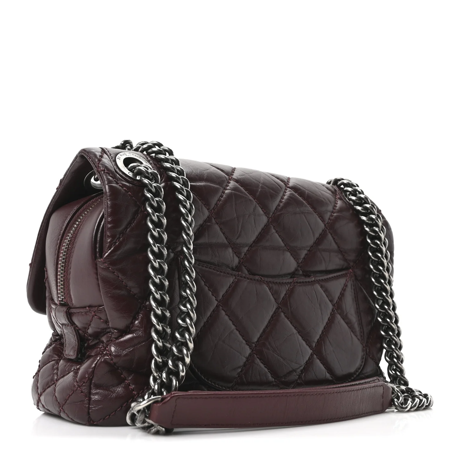 Aged Calfskin Medium New Portobello Flap Burgundy