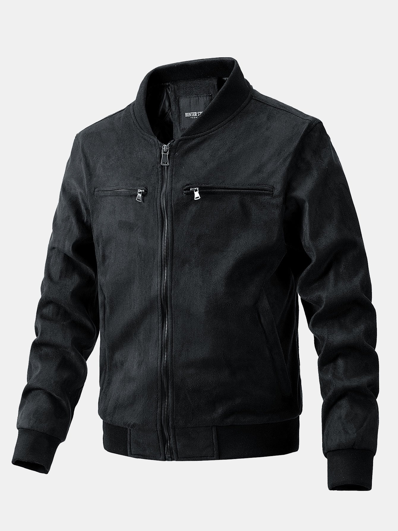 Blouson aviateur en daim avec doublure matelassée