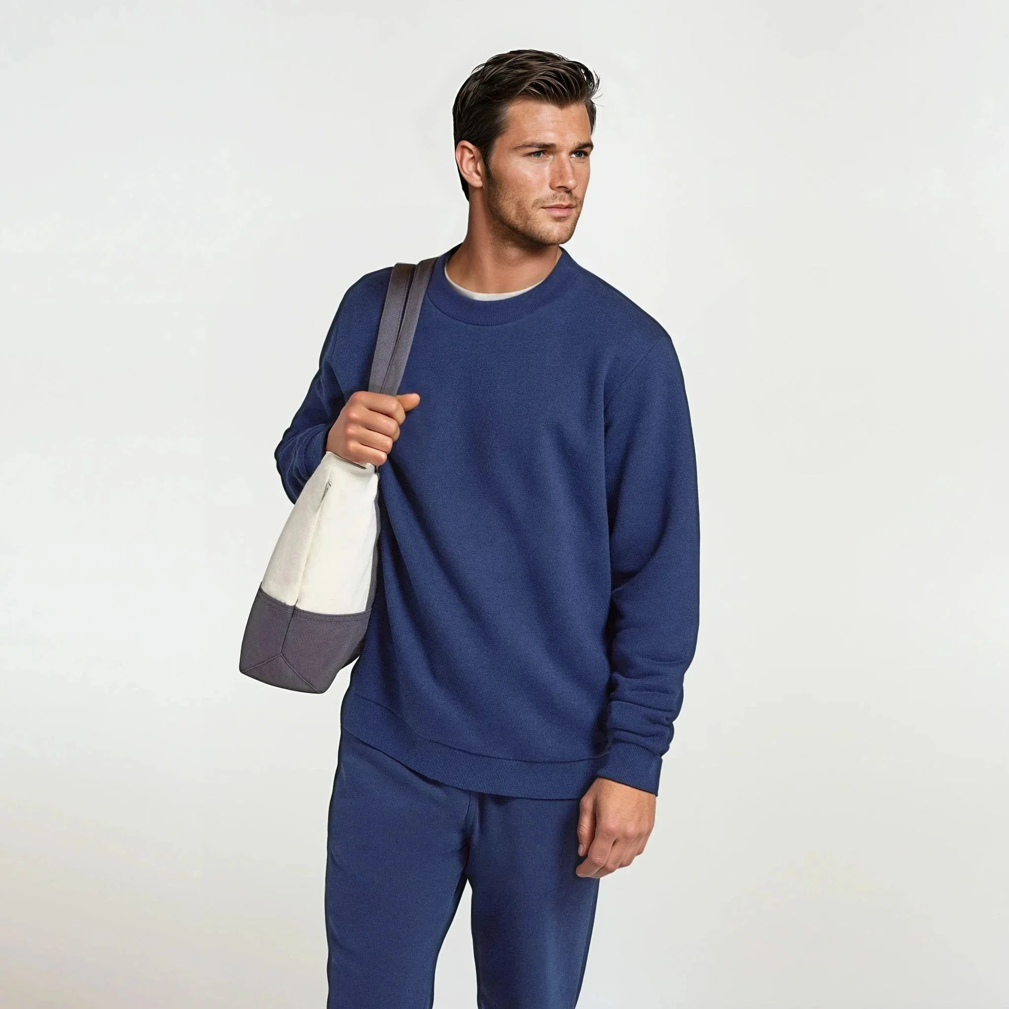 Men's Merino Blend Sweatshirt - Deep Navy