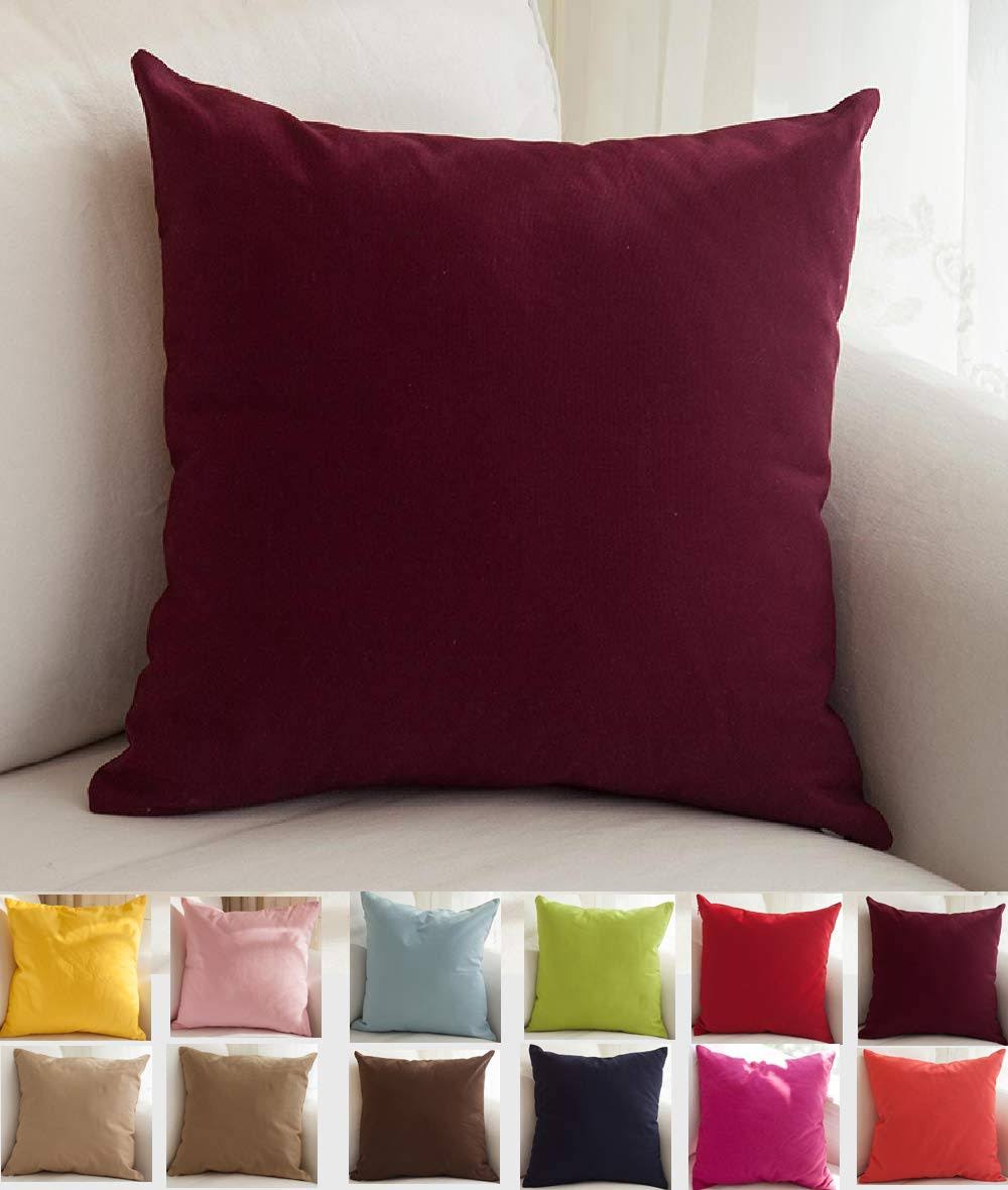 TangDepot Cotton Solid Throw Pillow Covers, 24