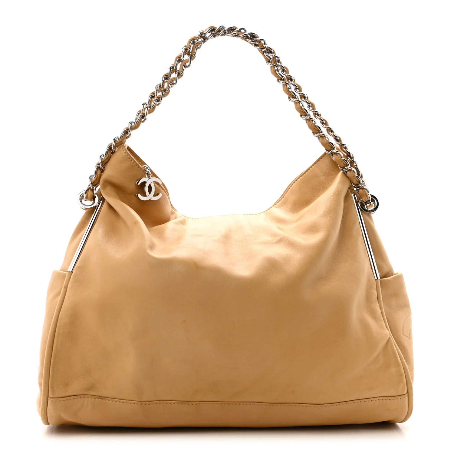 Lambskin Large Ultimate Soft Tote Beige