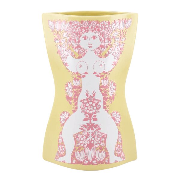 Nina vase 22 cm gul/pink