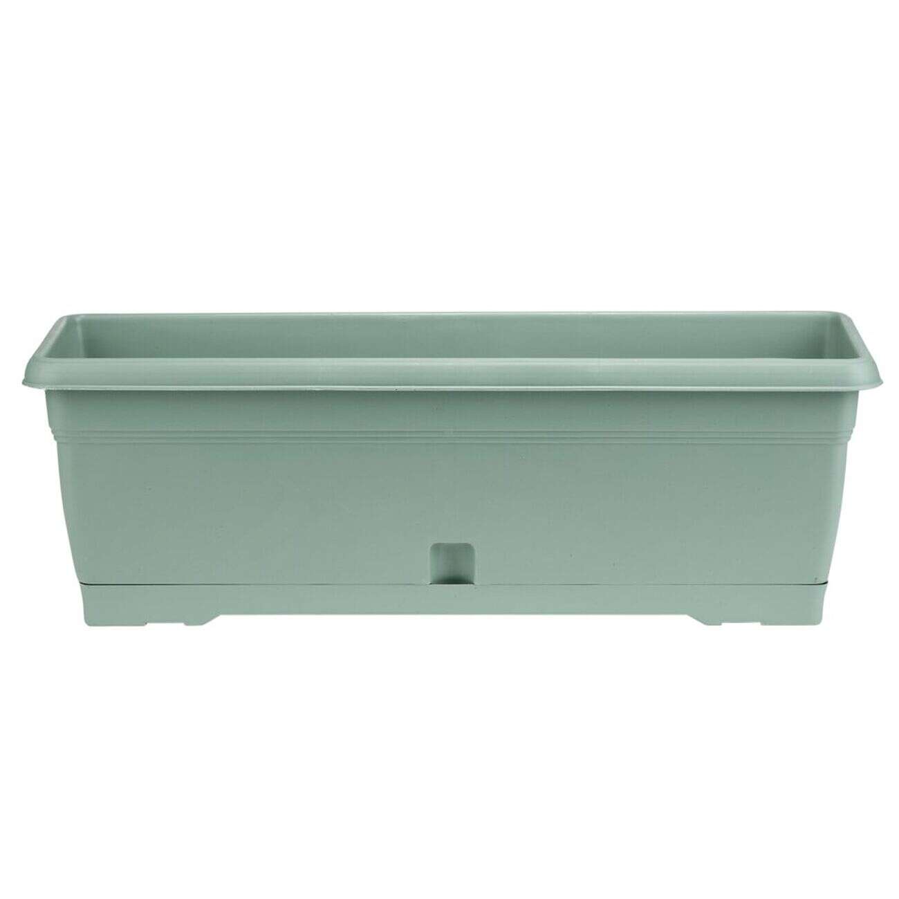 Jardinière 10L plastique vert sauge 52x19,5xH17,5cm