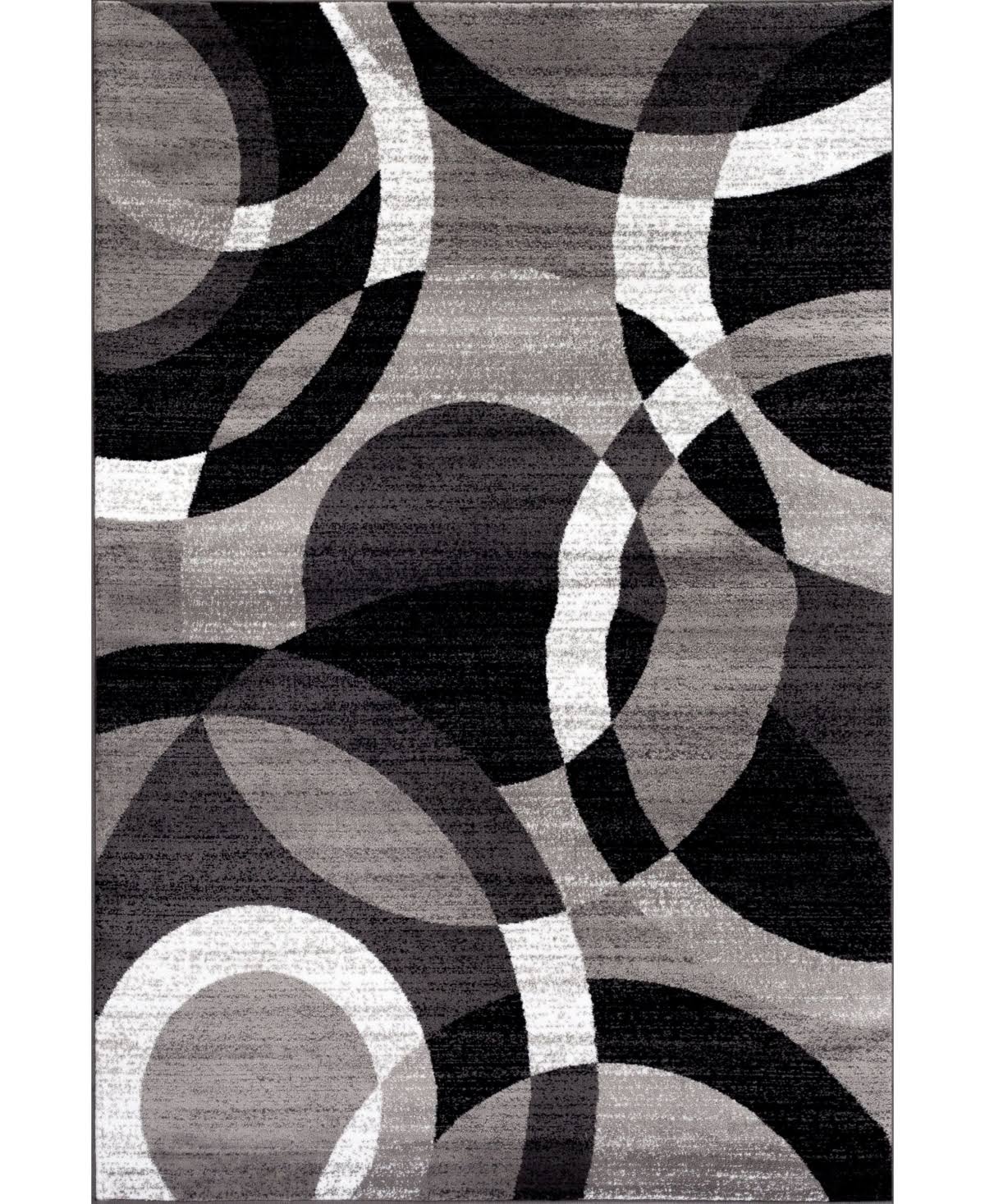 World Rug Gallery Contemporary Modern Circles Area Rug, Gray