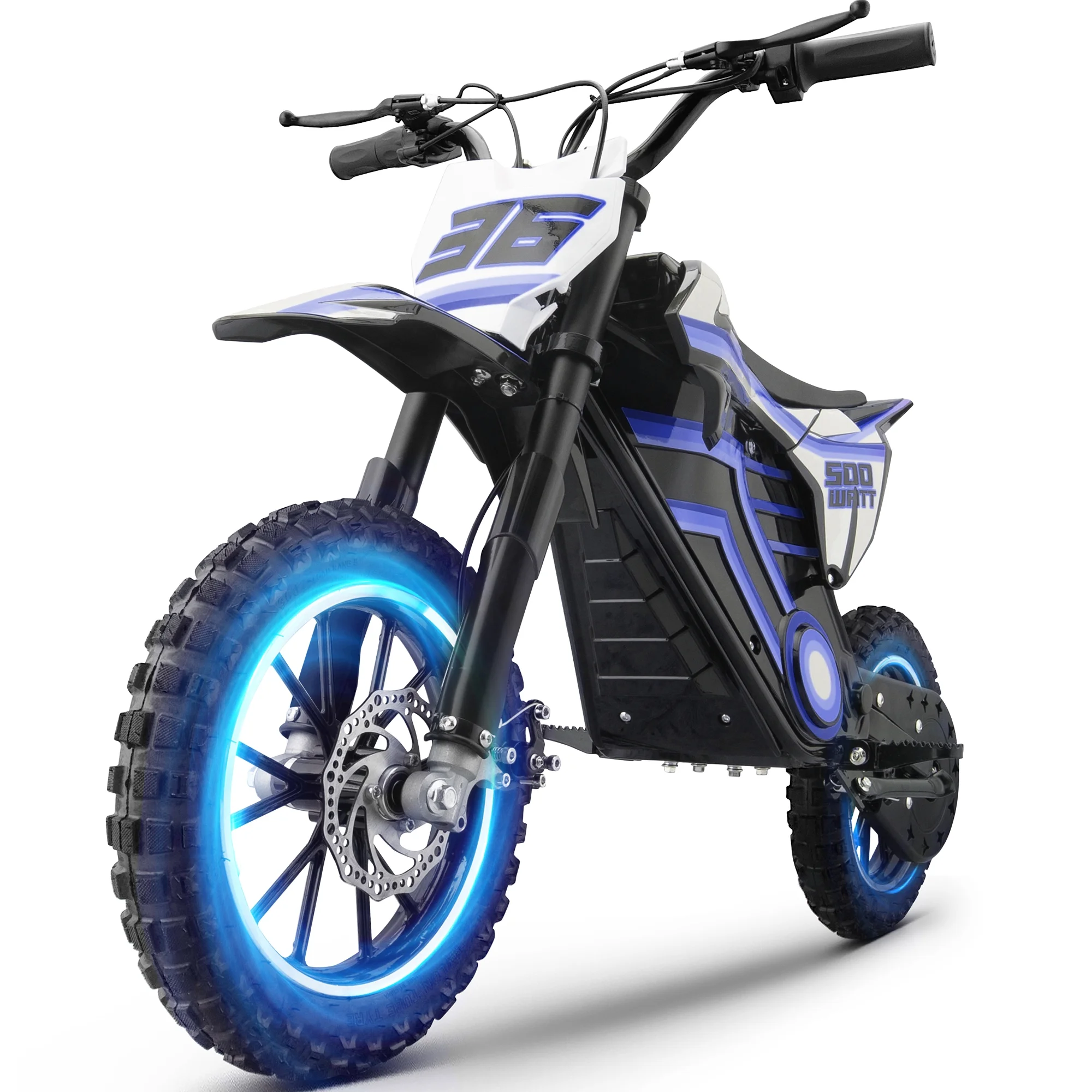 Electric Dirt Bike for Teens Adults, 500W Electric-Motorcycle Mountain Off-Road EBike(BLUE) - Image 2