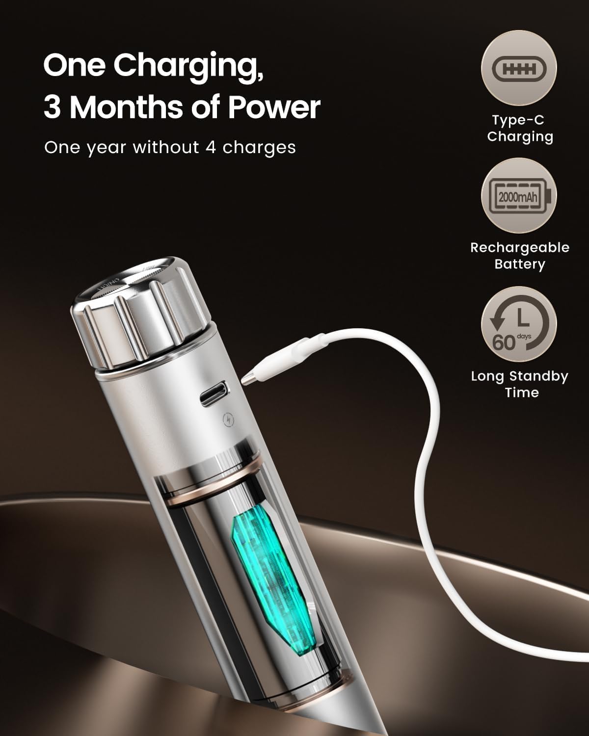 Maestri House LunaFro Max Rechargeable Milk Frother, Stepless Speed Control
