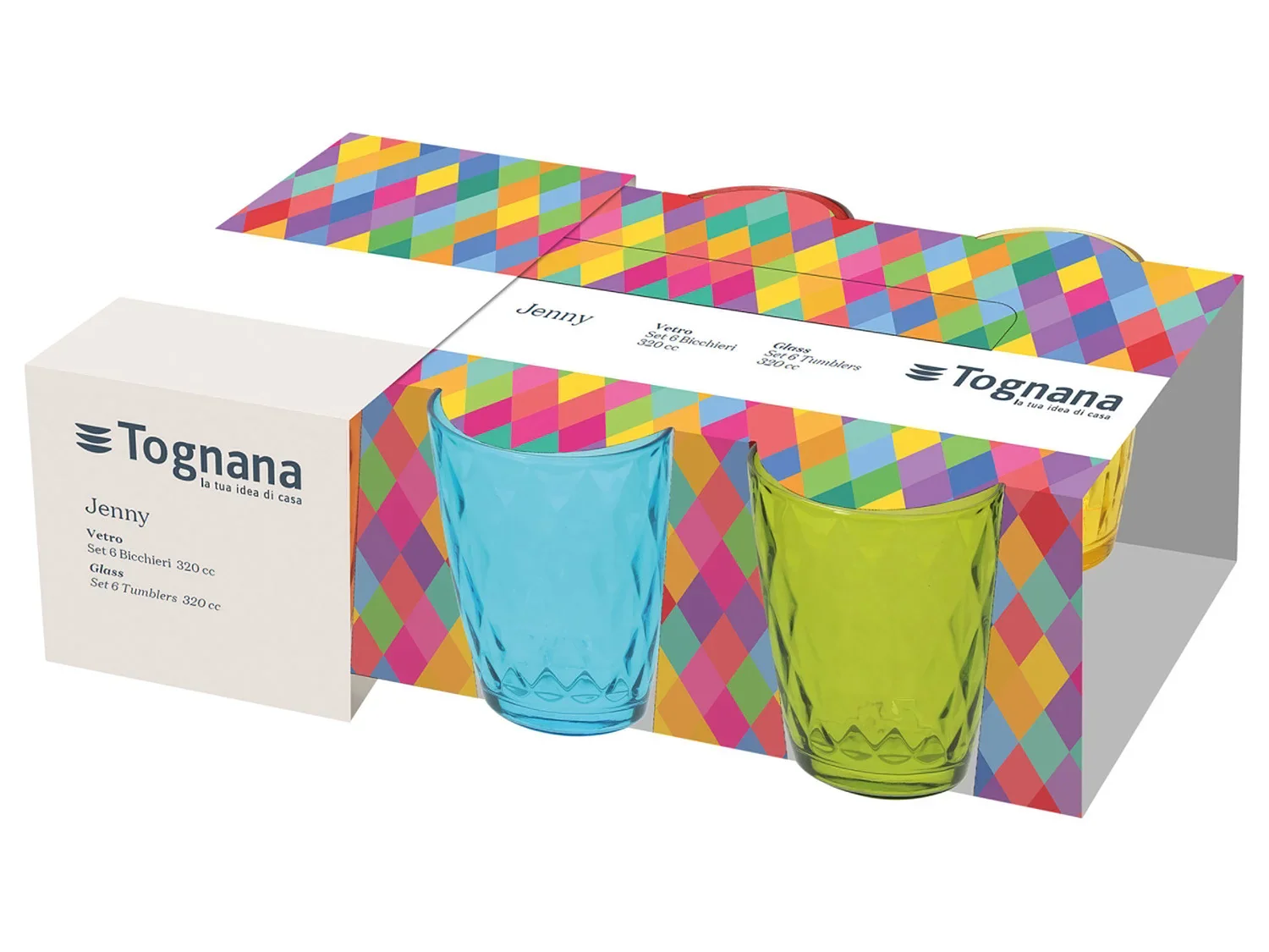 Tognana Set de verres colors, 320ml