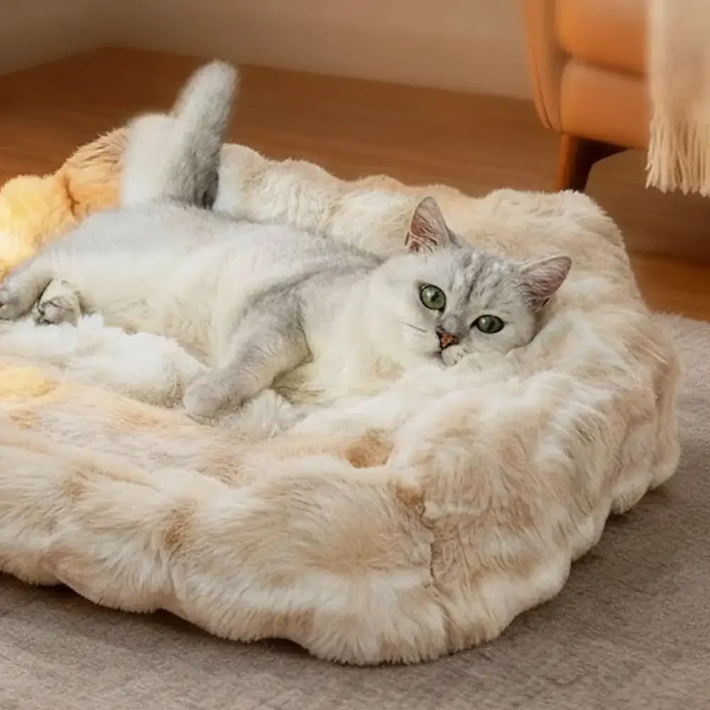 Faux Rabbit Velvet Fluffy Soft Dog And Cat Sofa Bed