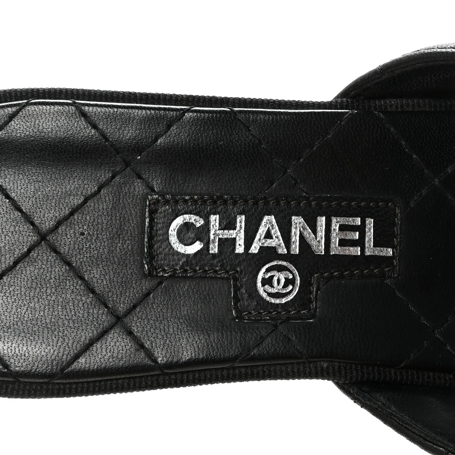 Lambskin Quilted Turnlock CC Platform Thong Sandals 39 Black