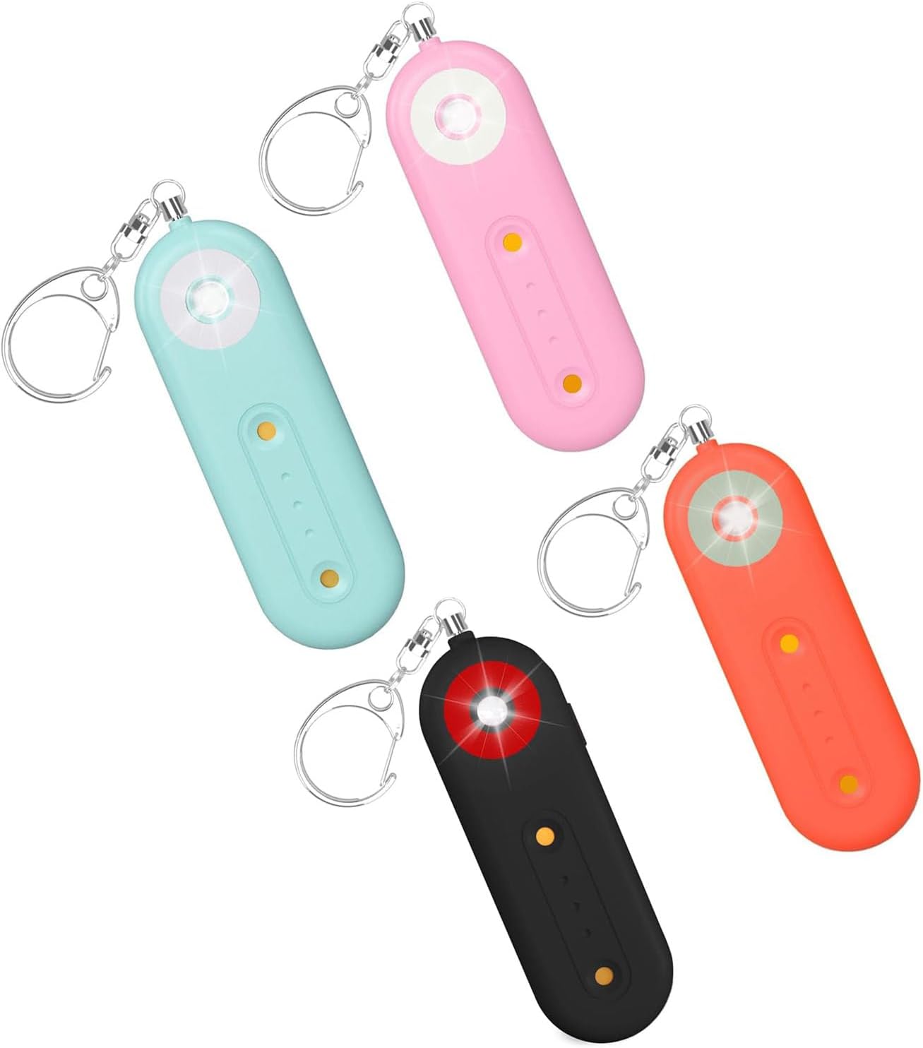 Personal Safety Alarm Keychain for Women, 130DB Loud Self Defense Key Chain with LED Strobe Light, Protection Safe Siren Devices for Elderly Emergency Travel College (Black + Pink)