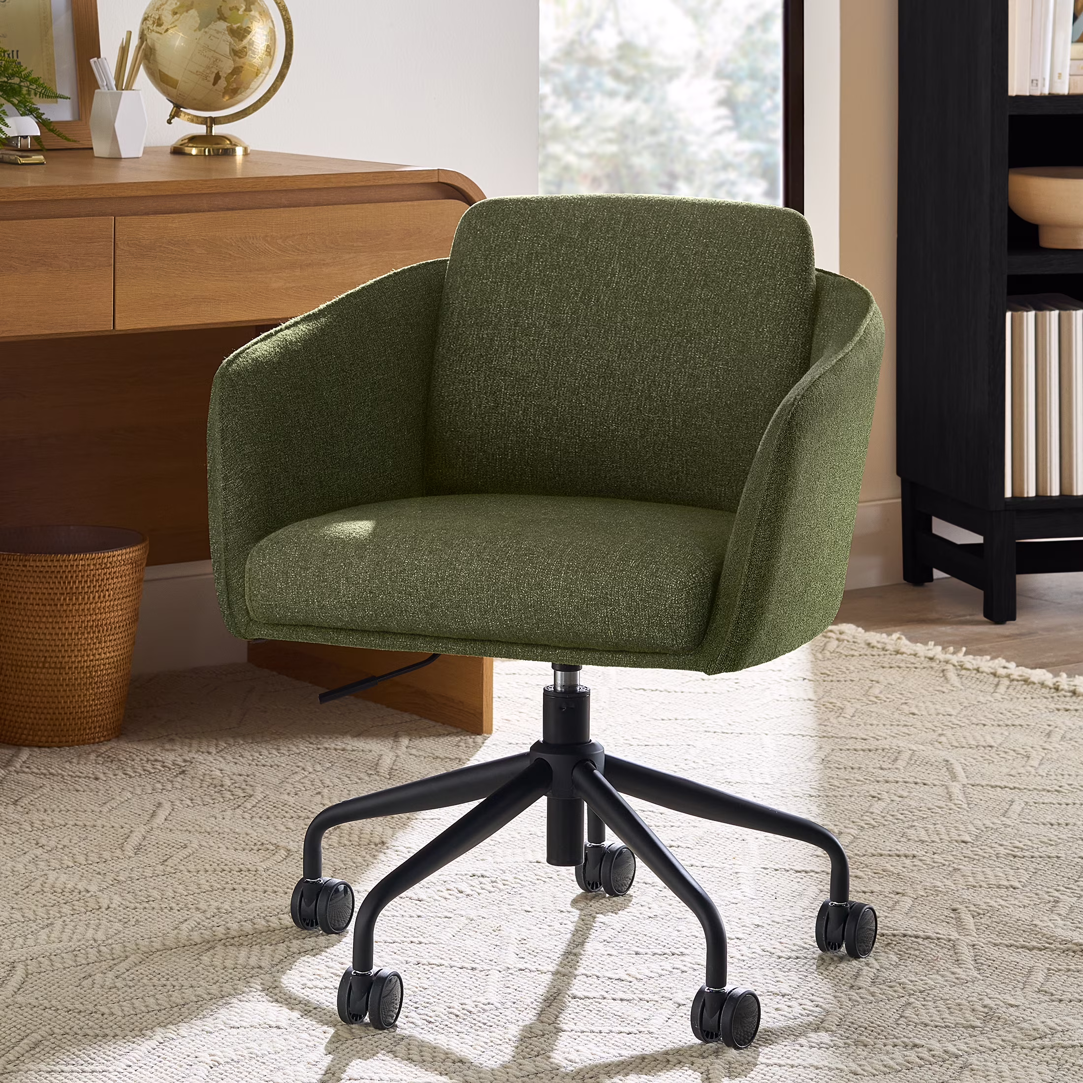 Better Homes & Gardens Juliet Office Chair, Ivory Boucle and Matte Black