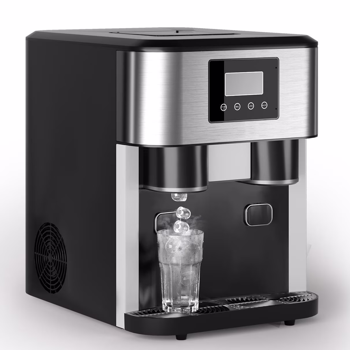 3 in 1 Ice Maker with Water Dispenser,40 lbs/24H,Ice Machine with Ice Crushing,Self Cleaning,Black(Water+Ice+Crushed Ice)