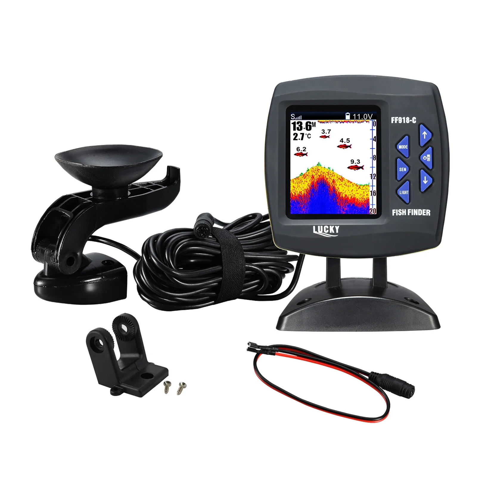 FF918-C Color LCD Screen Fish Finder 590ft Water Depth Boat Fish Finder - Image 6