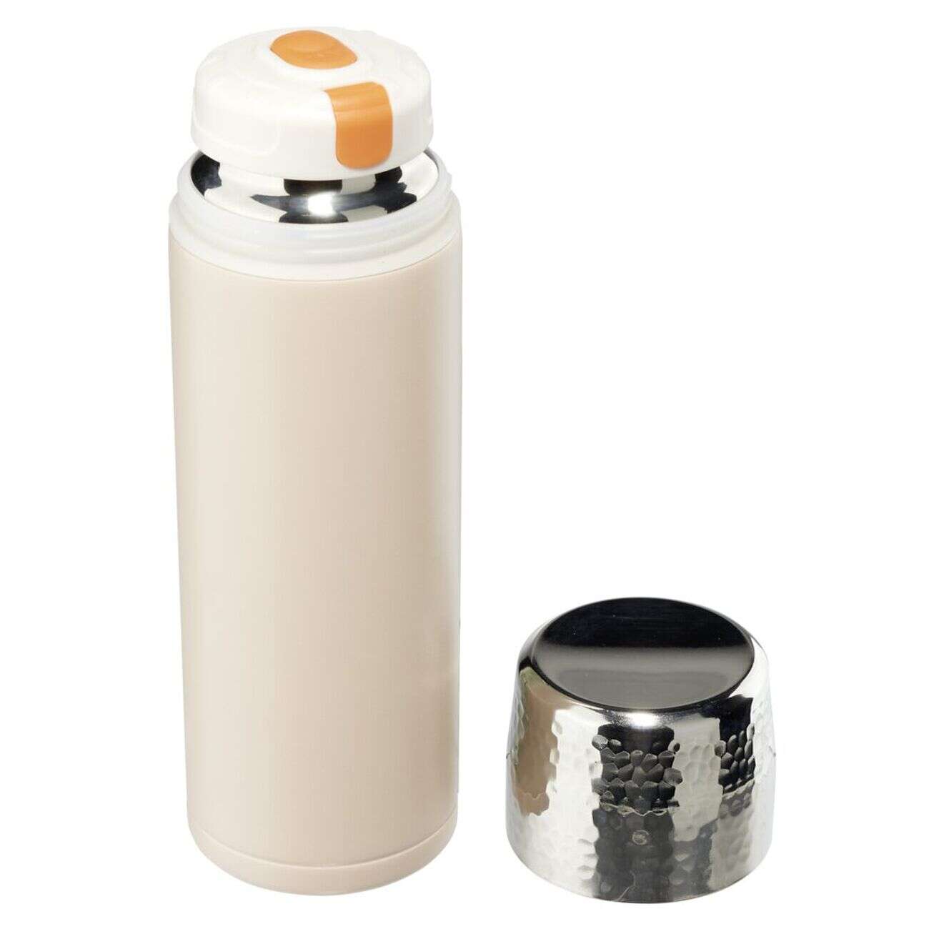 Gourde isotherme inox 500ml uni avec tasse Ø7xH22cm (2 modèles)