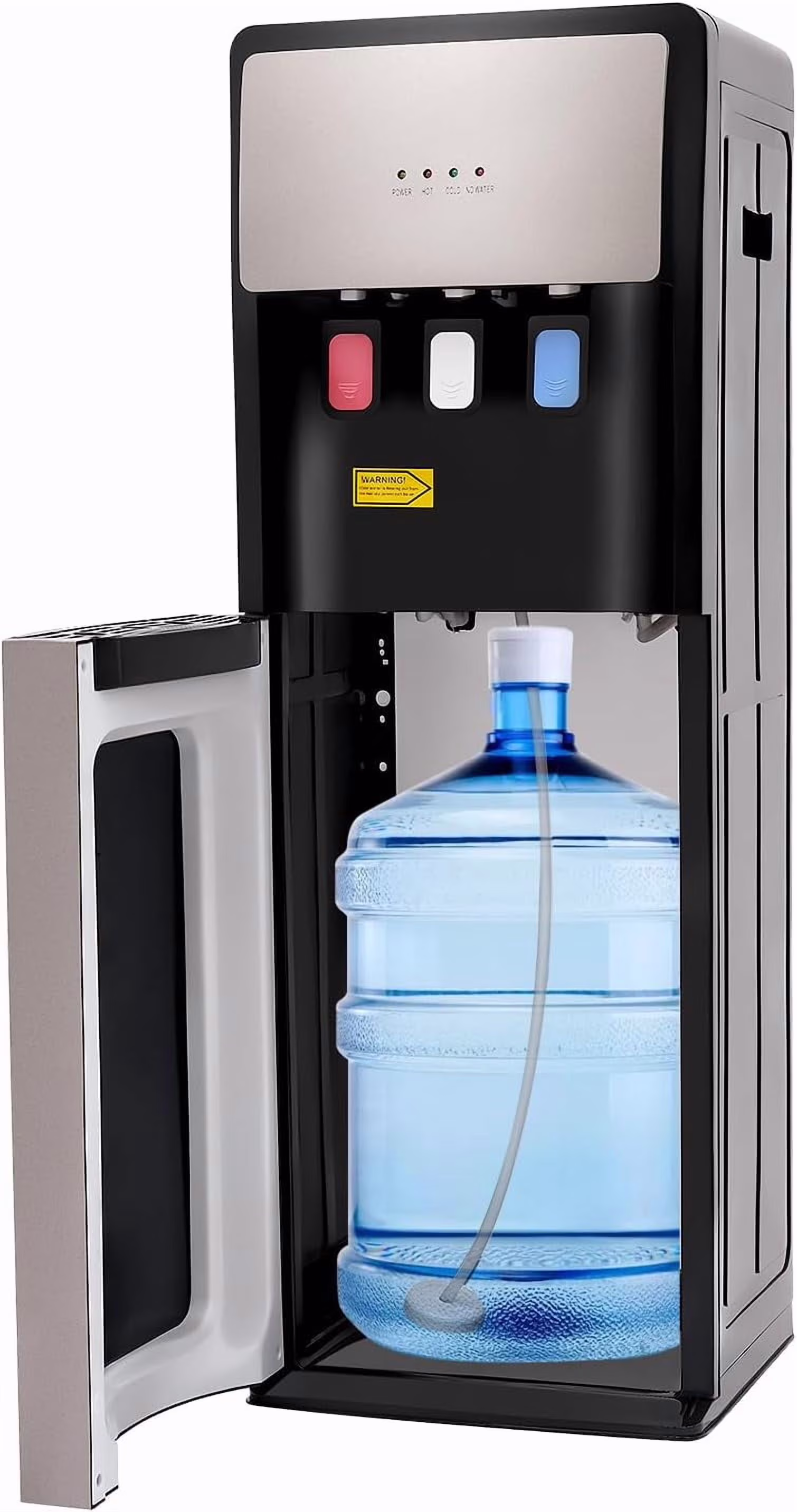 Bottom Loading Water Dispenser for 5 Gallon Bottle, 3 Temperature Settings (Hot, Room Cold Water), 110V US Plug, 5L/H Rapid Heating, 0.53Gal/H Cooling, Anti-Scald Design for Home/Office (Grey)