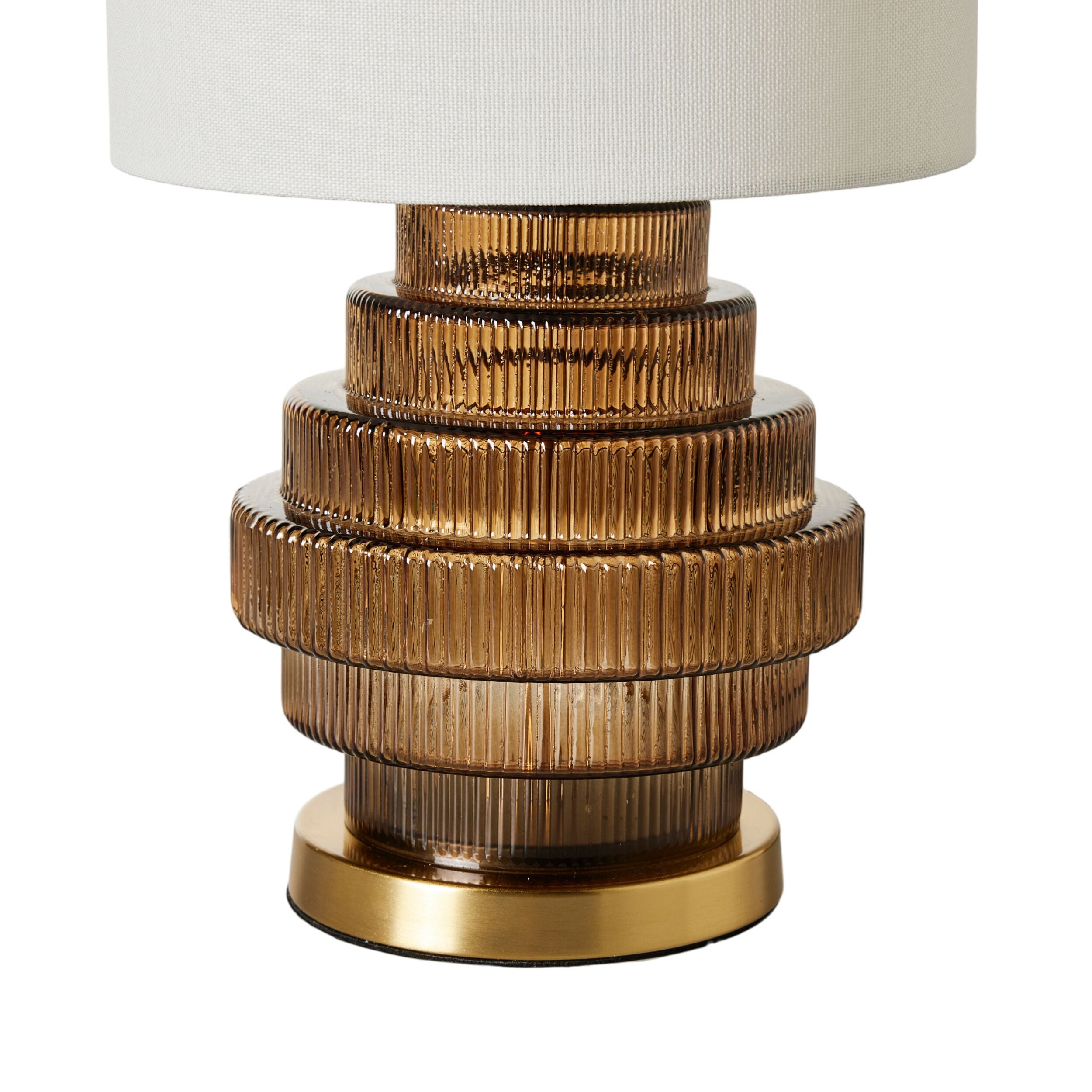 Stanthorpe Glass Table Lamp Amber 36cm