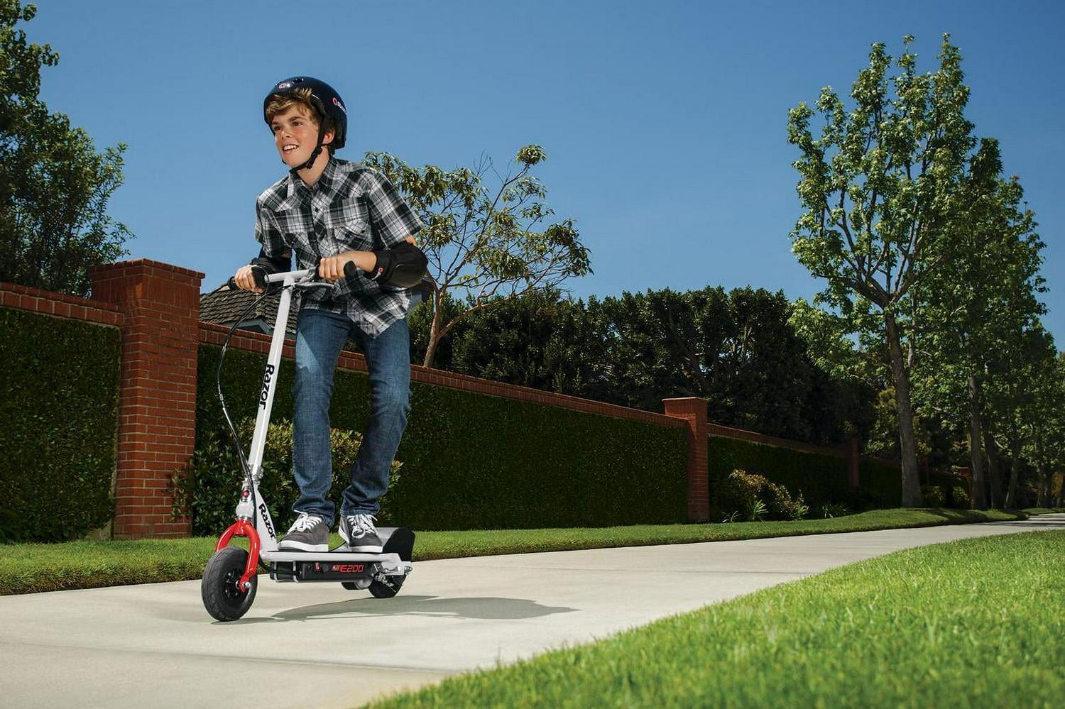 E200 Electric Scooter White/red. 200-Watt Motor. up to 12 mph. for Teen Ages 13+ - Image 3