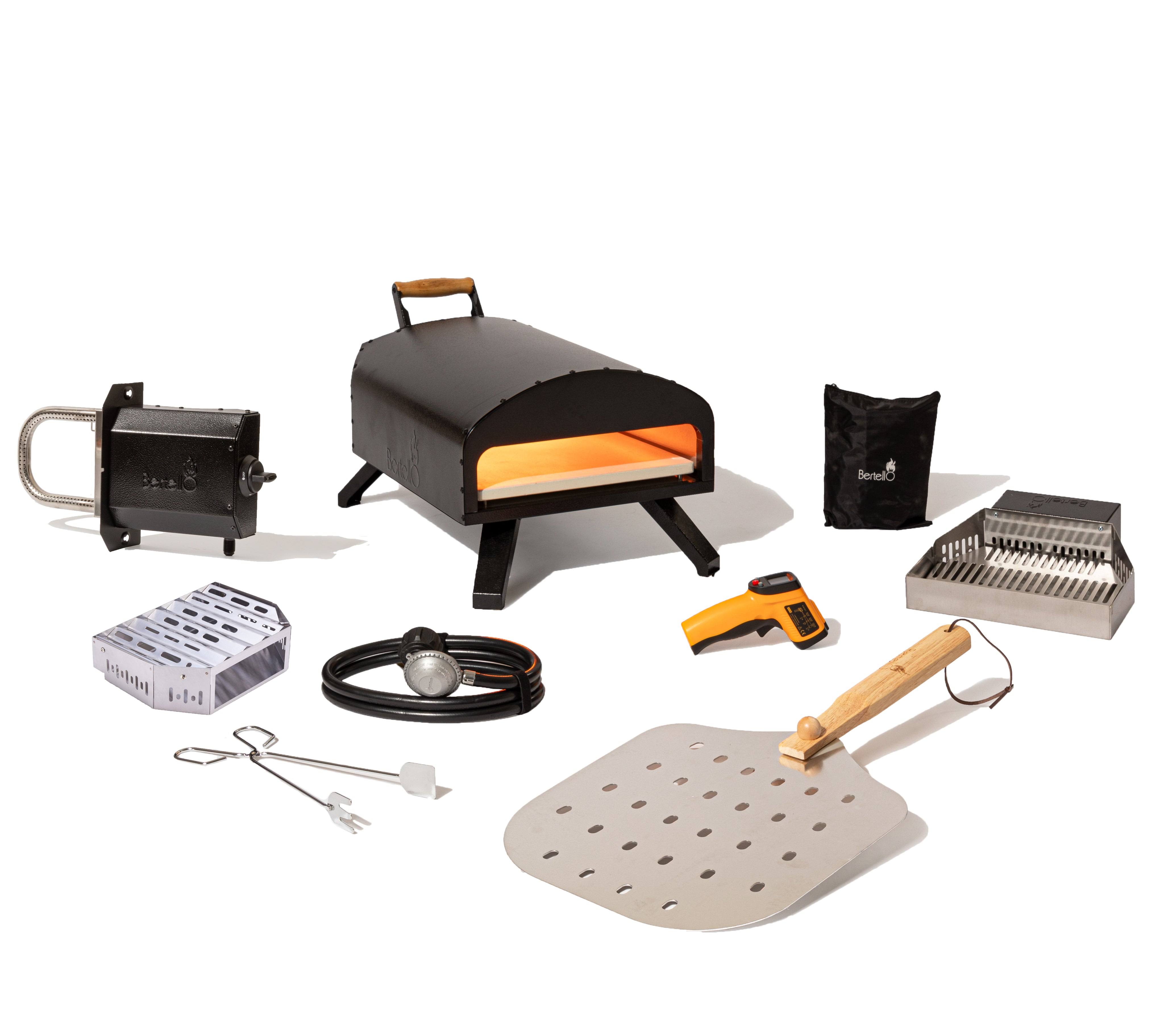 Bertello Outdoor Pizza Oven Everything Bundle GAS Wood & Charcoal Fire