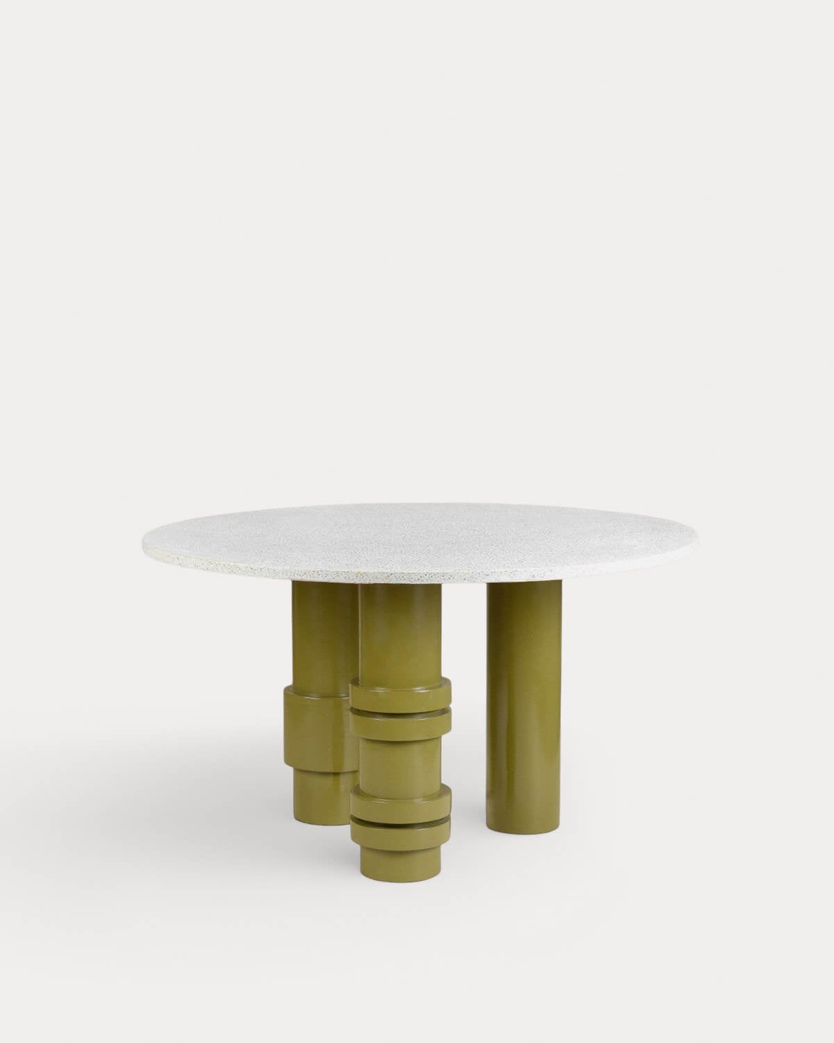 Atenas - Mesa de Comedor de Terrazo y Madera de Mango (Ø140 cm) Atenas