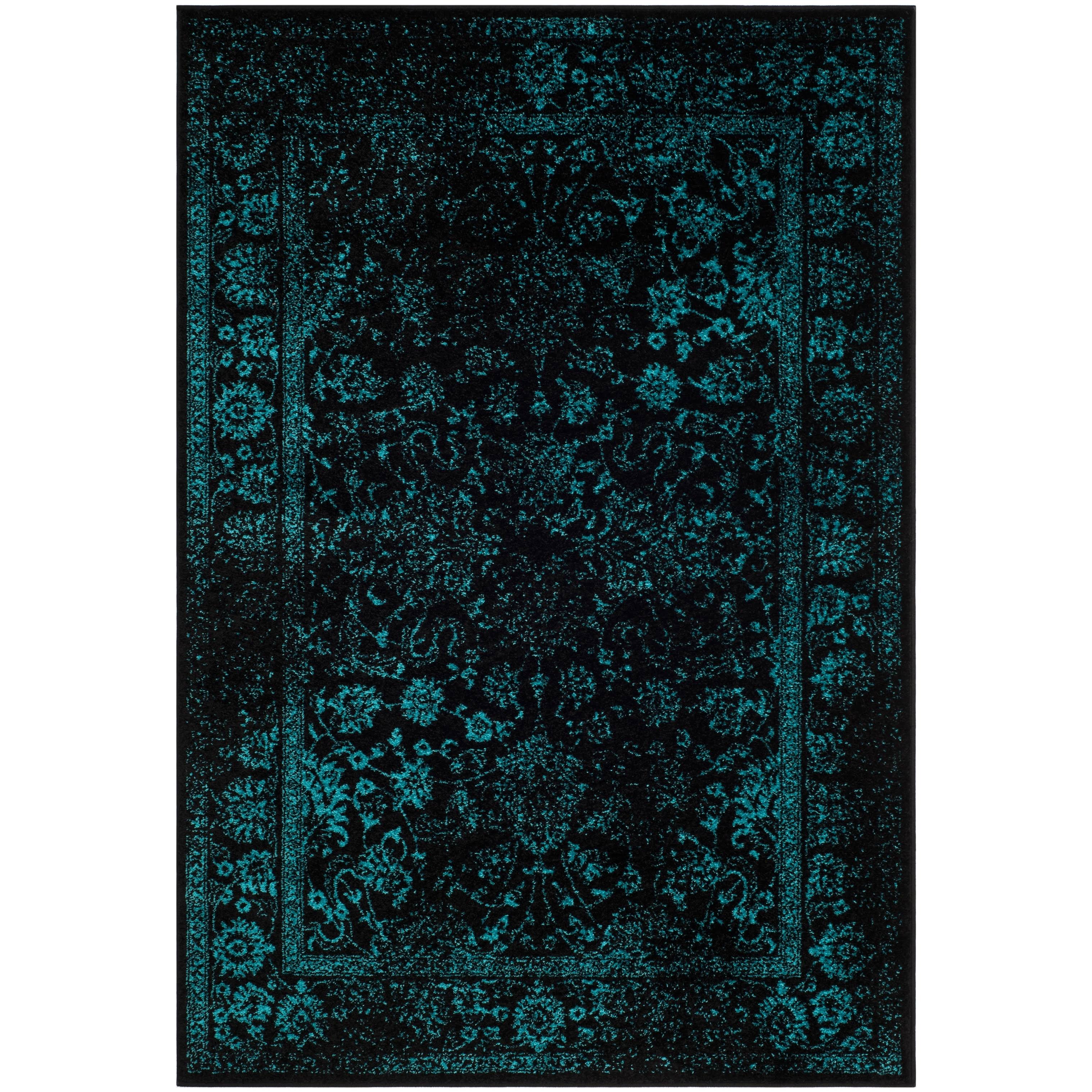 Safavieh Adirondack Collection ADR109K Black / Teal Rug - 8' Square