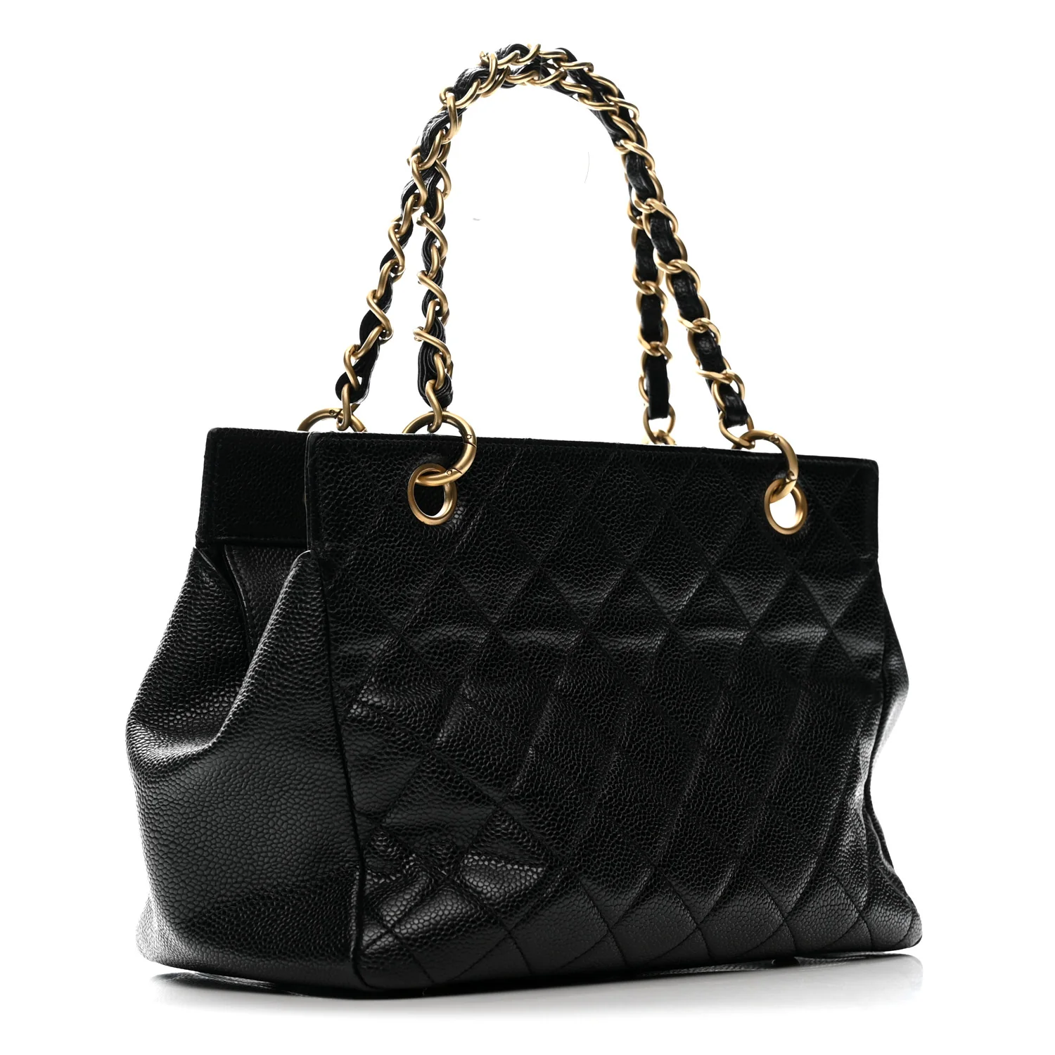 Caviar Quilted Petit Timeless Tote PTT Black