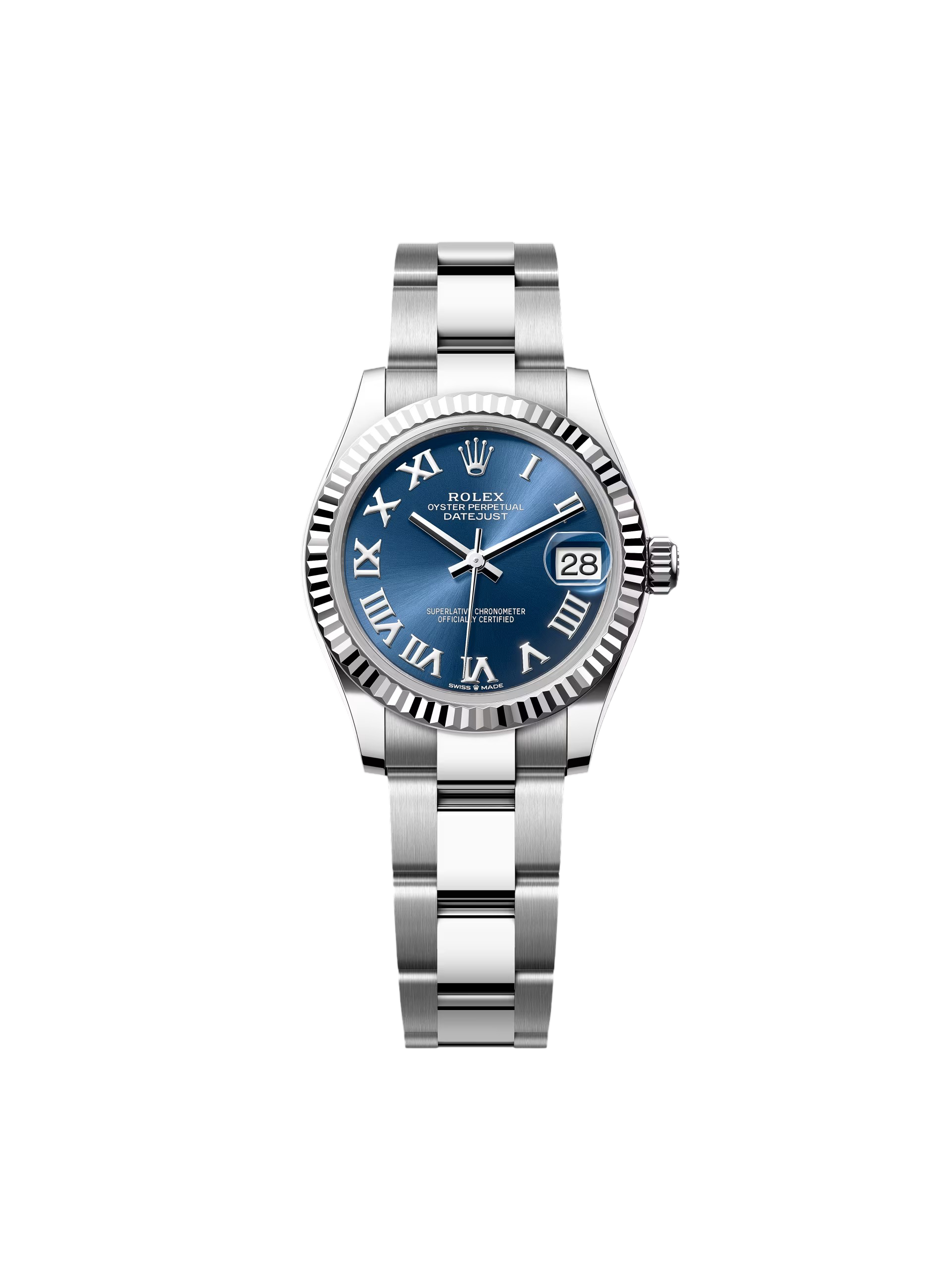 【Super Clone】RLX Datejust m278274-0033/0034 Bright Blue Dial 31mm Fluted Bezel Oyster Bracelet