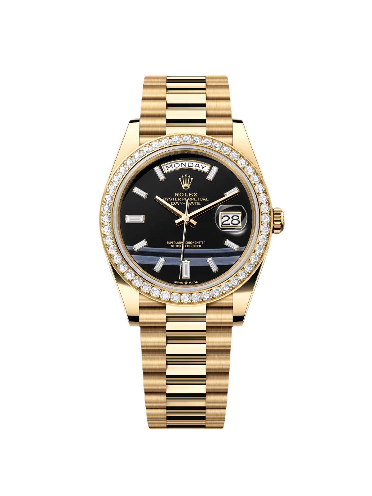 [Super Clone]RLX Day-Date 40mm Black Onyx Dial 228348RBR-0039