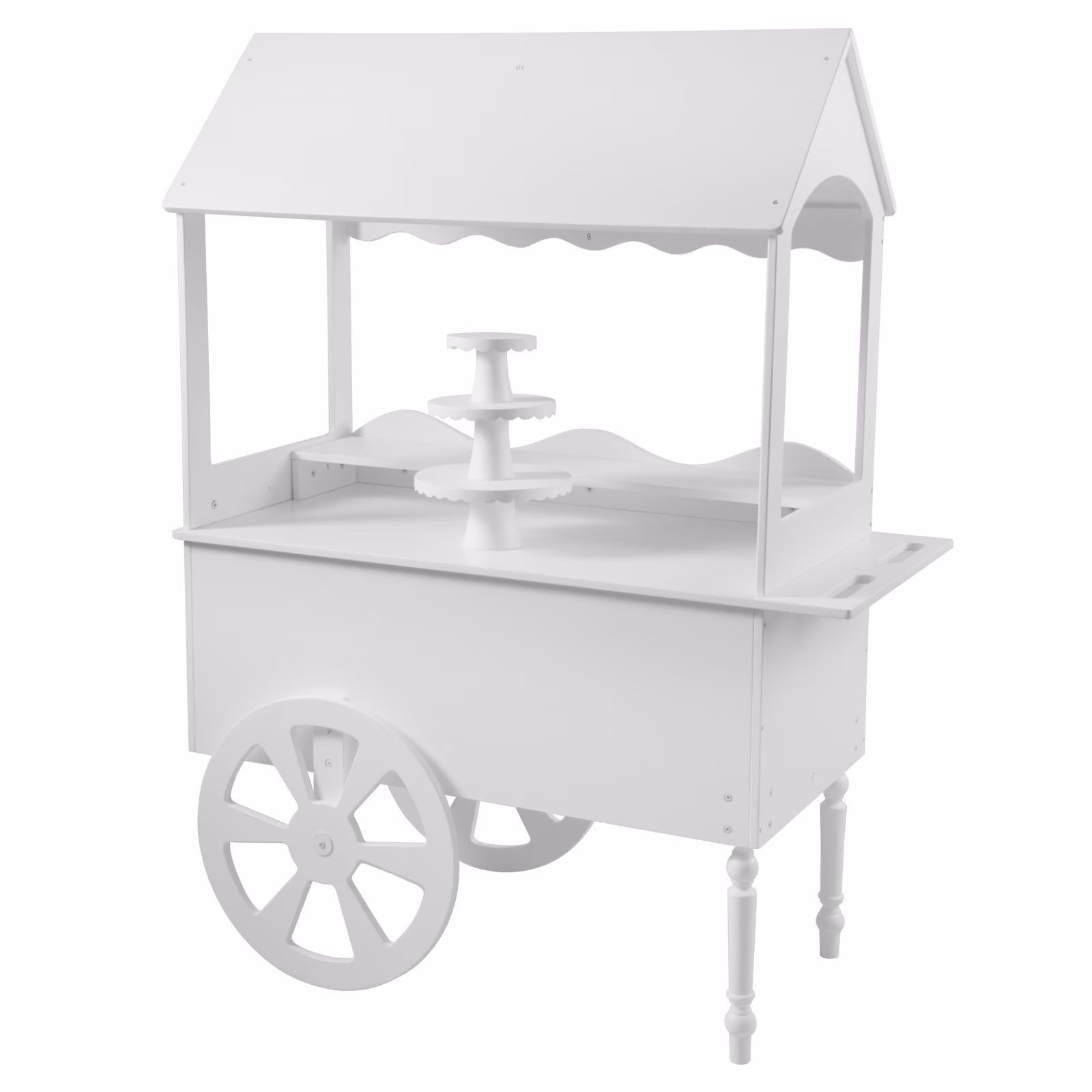 Candy Cart for Party - Candy Cart Display Stand with Wheels for Party - Dessert Cart - Decorated Wood Candy Cart with Wheels for Birthdays Wedding - Easy to Assemble Vintage Candy Cart on Wheels