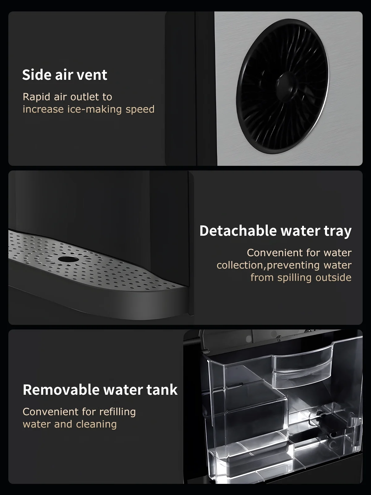 44lb Self-Dispensing Nugget Ice Maker Machine with Top Loading Water Reservoir - Image 8