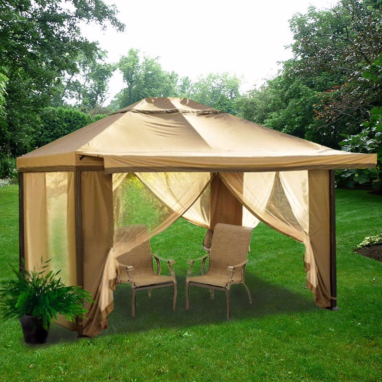 Garden Winds  Replacement Canopy Top for Fold Down Valence Gazebo - RipLock 350