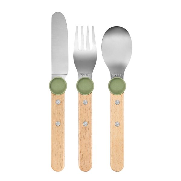 Petit Gourmet barnebestikk 3 deler olivengrønn